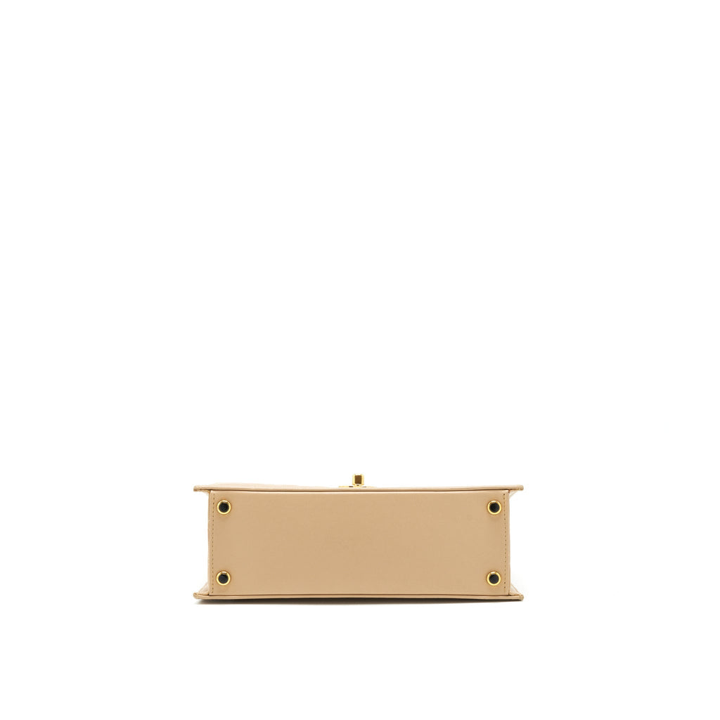 Chanel Vintage Single Flap Bag Cross body Lambskin Beige