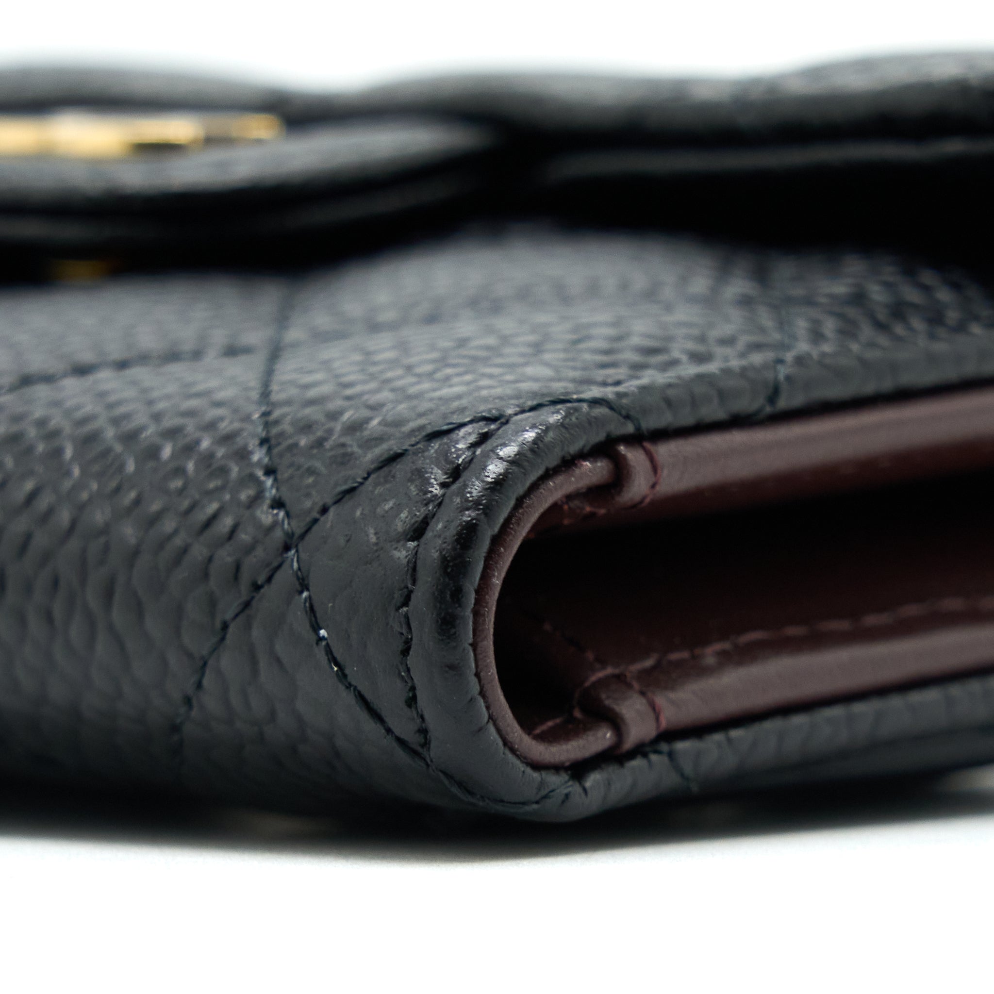 Chanel Classic Compact Wallet Caviar Black L (Microchip)