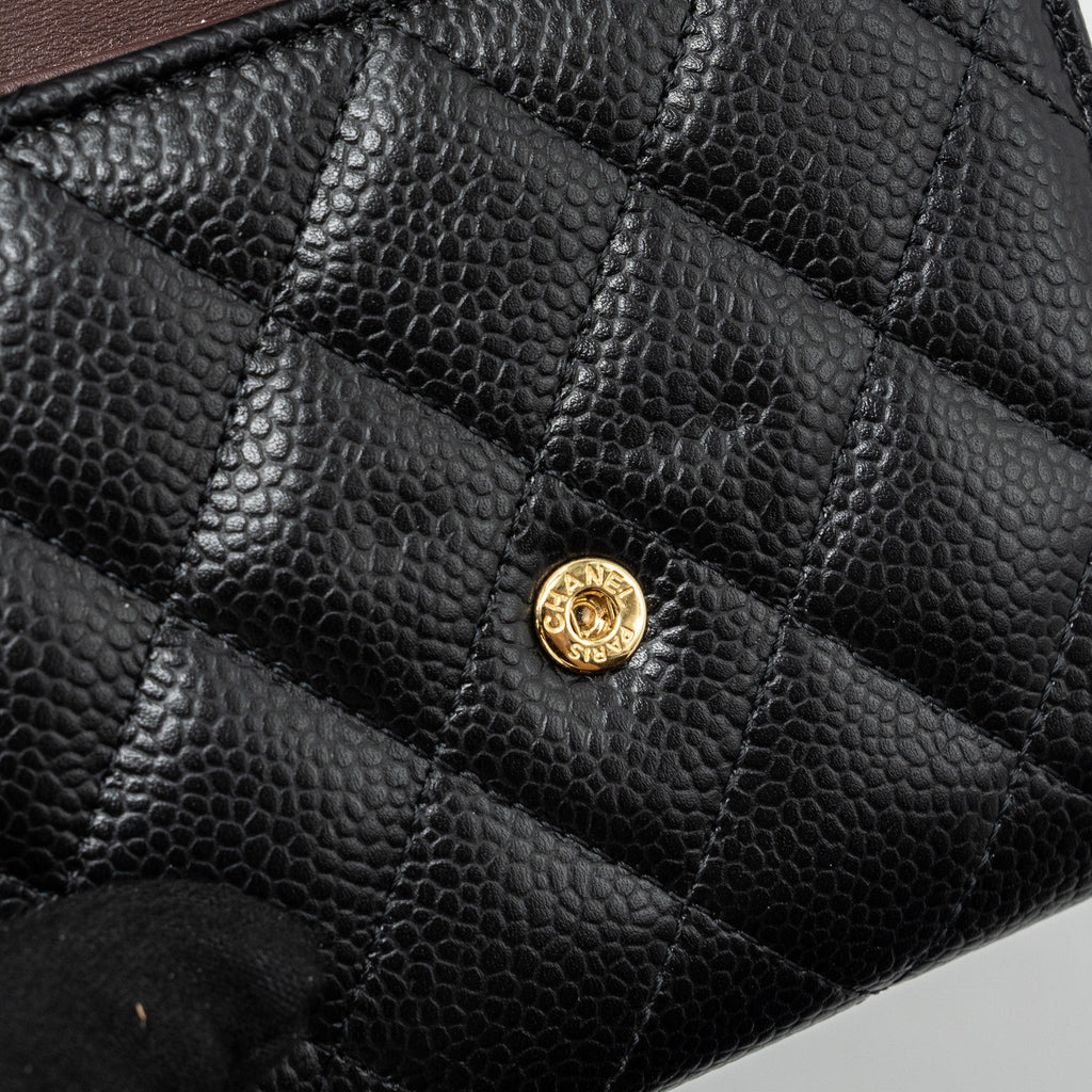Chanel Classic Compact Wallet Caviar Black (Microchip)
