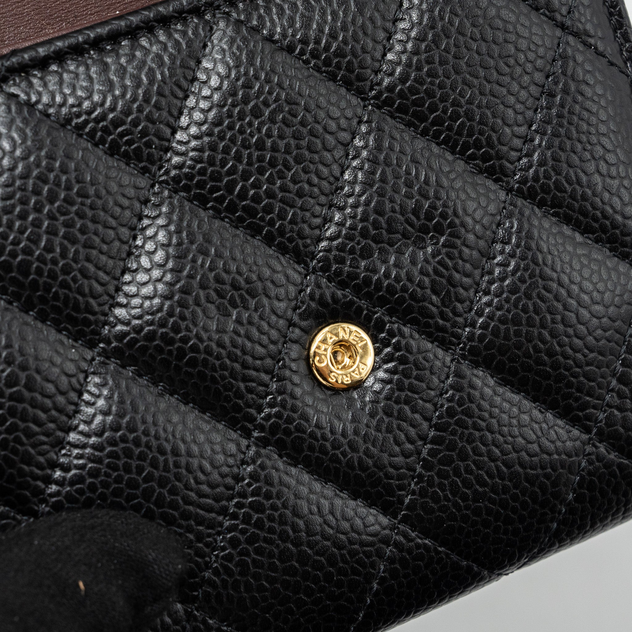 Chanel Classic Compact Wallet Caviar Black (Microchip)