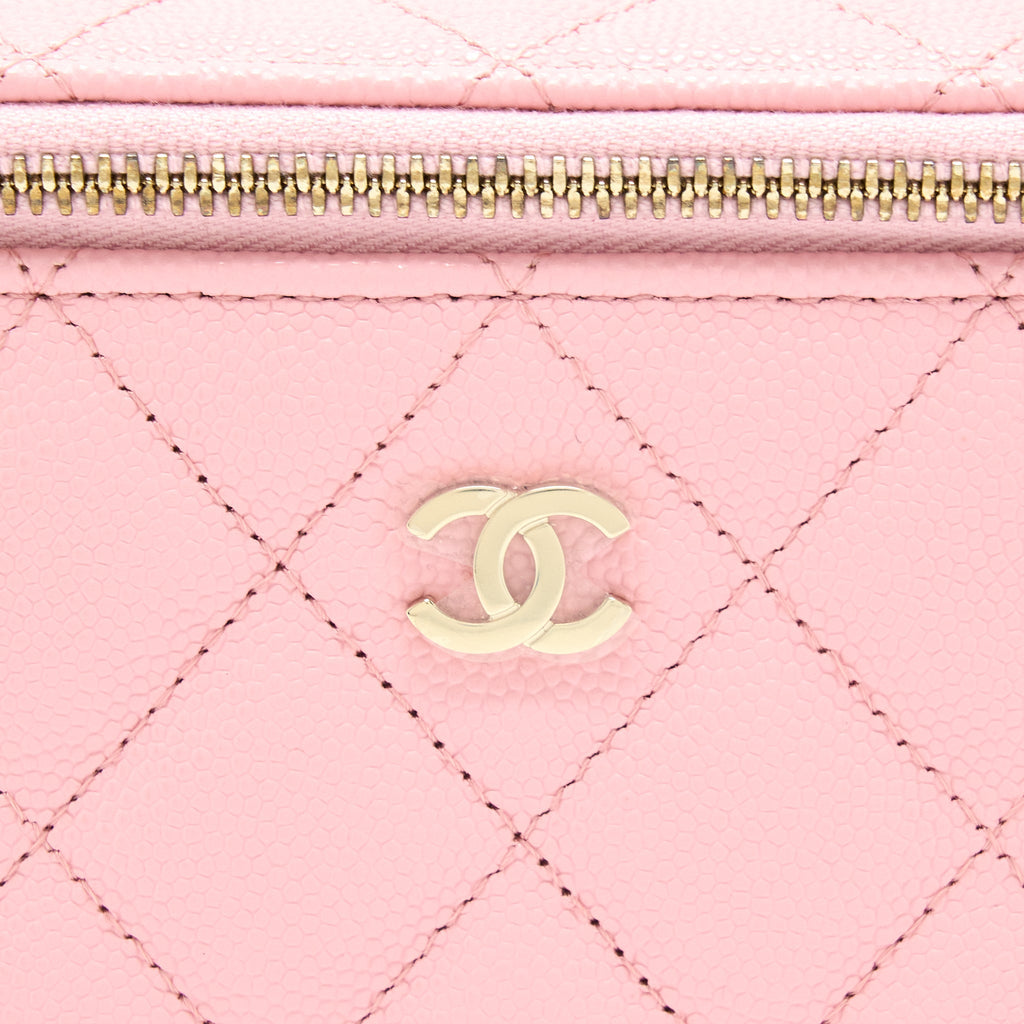 Chanel 22C Long Vanity With Chain Caviar Pink L