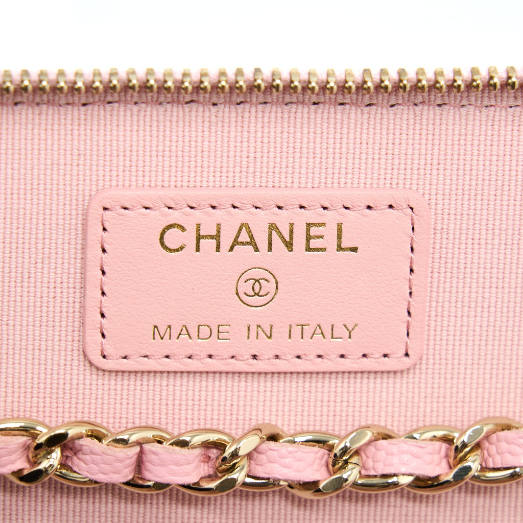 Chanel 22C Long Vanity With Chain Caviar Pink L