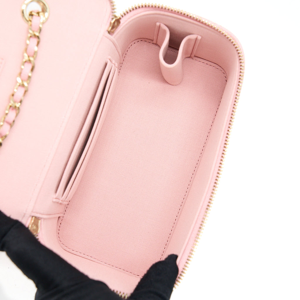 Chanel 22C Long Vanity With Chain Caviar Pink L