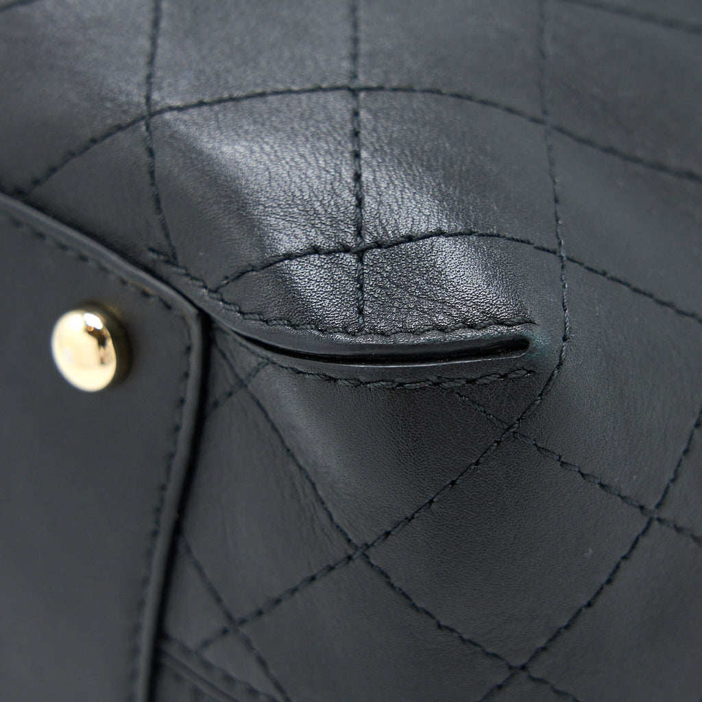 Chanel Drawstring Bucket Bag Calfskin Black L