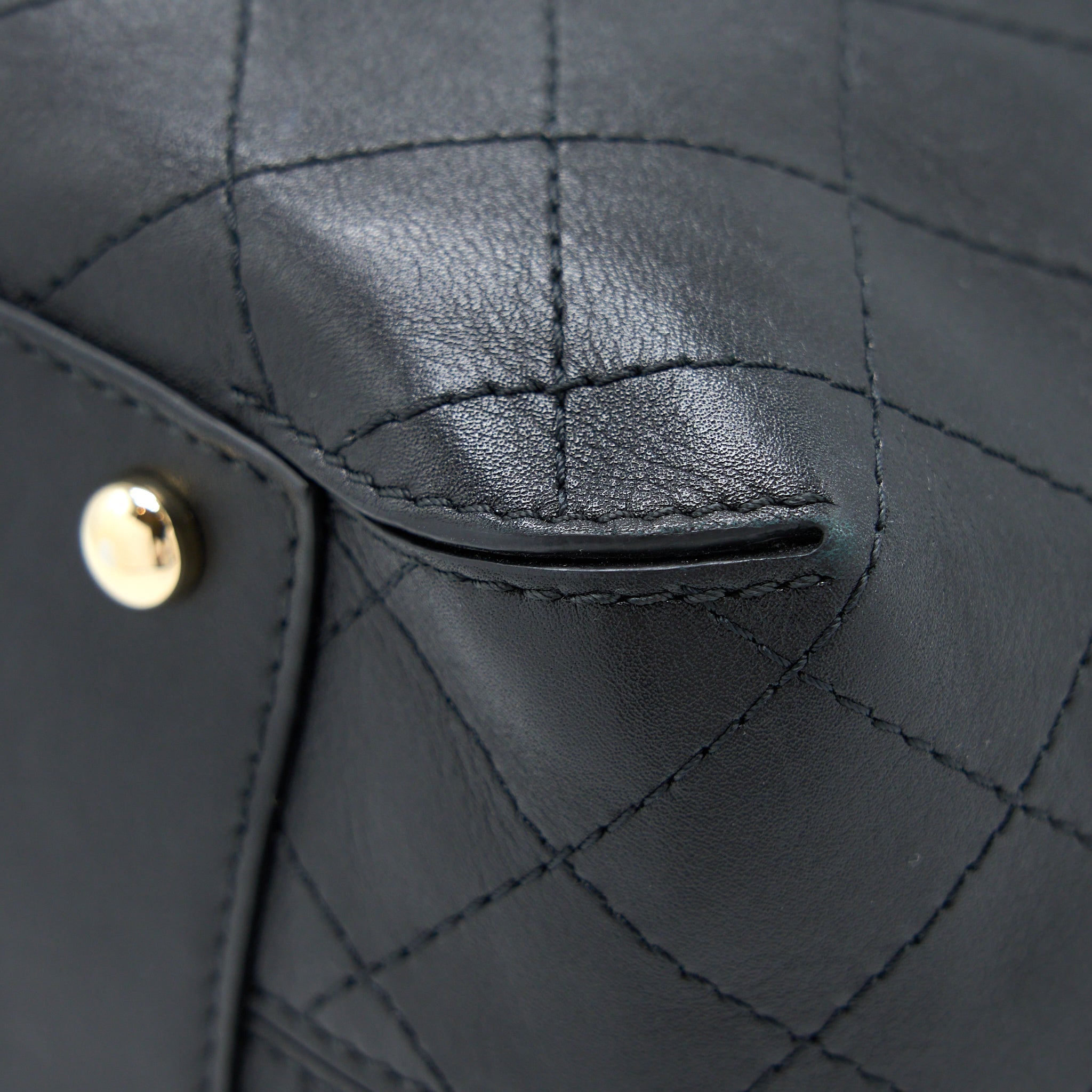 Chanel Drawstring Bucket Bag Calfskin Black L