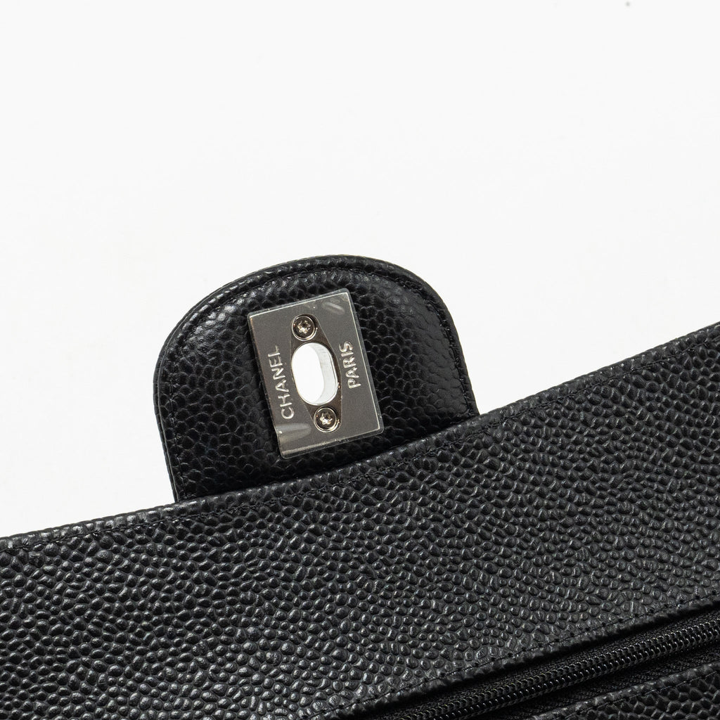 Chanel Small Classic Double Flap Bag Caviar Black  (Microchip)