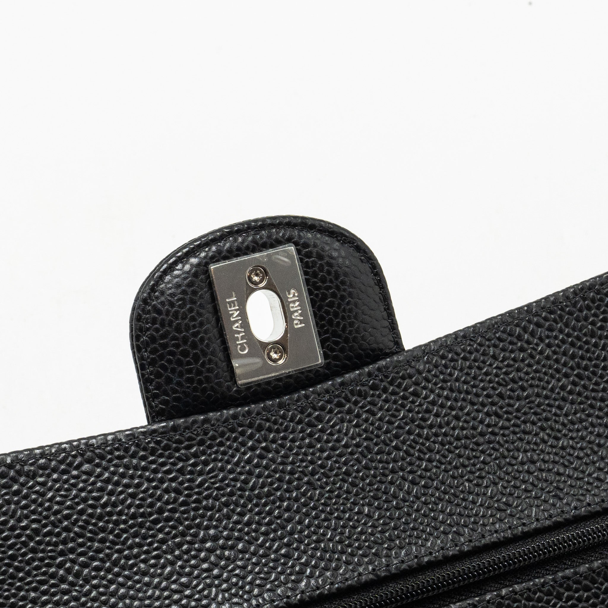 Chanel Small Classic Double Flap Bag Caviar Black  (Microchip)