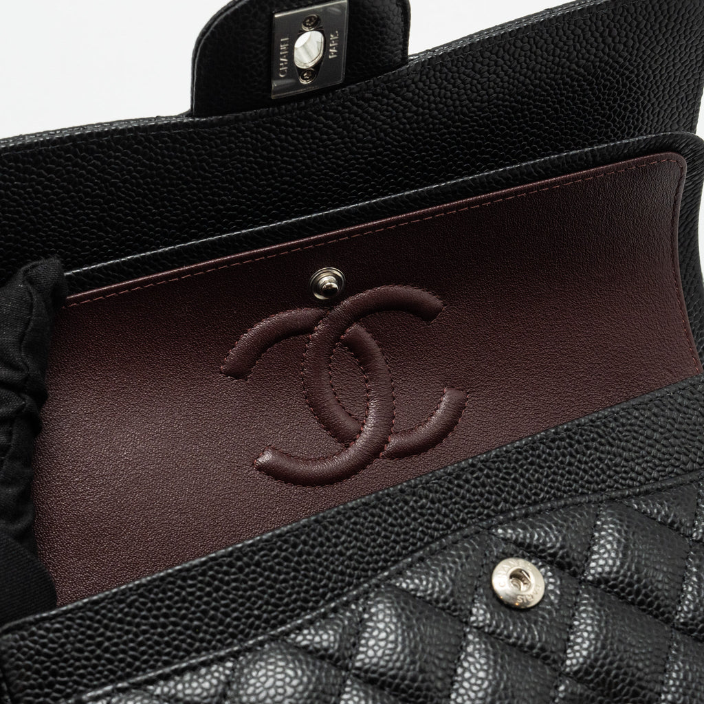 Chanel Small Classic Double Flap Bag Caviar Black  (Microchip)
