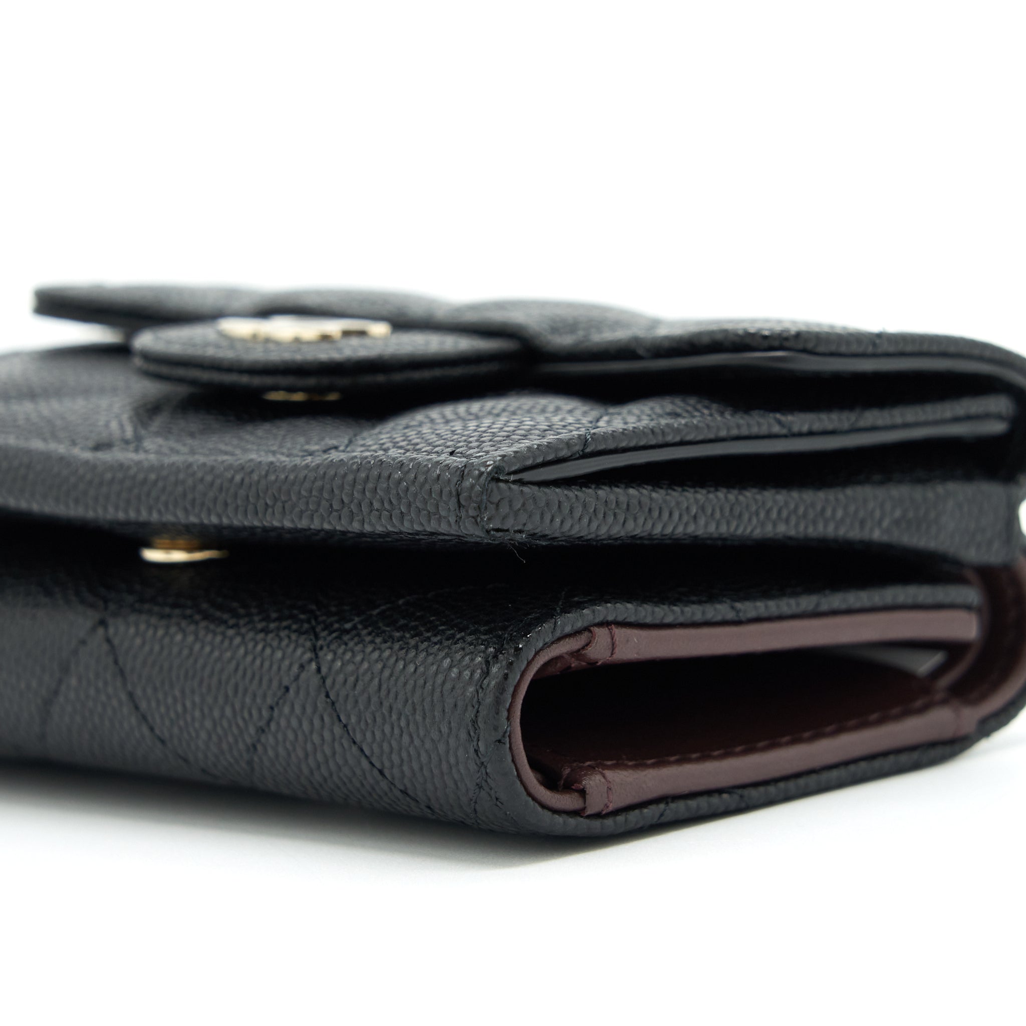 Chanel Small Compact Wallet Caviar Black L