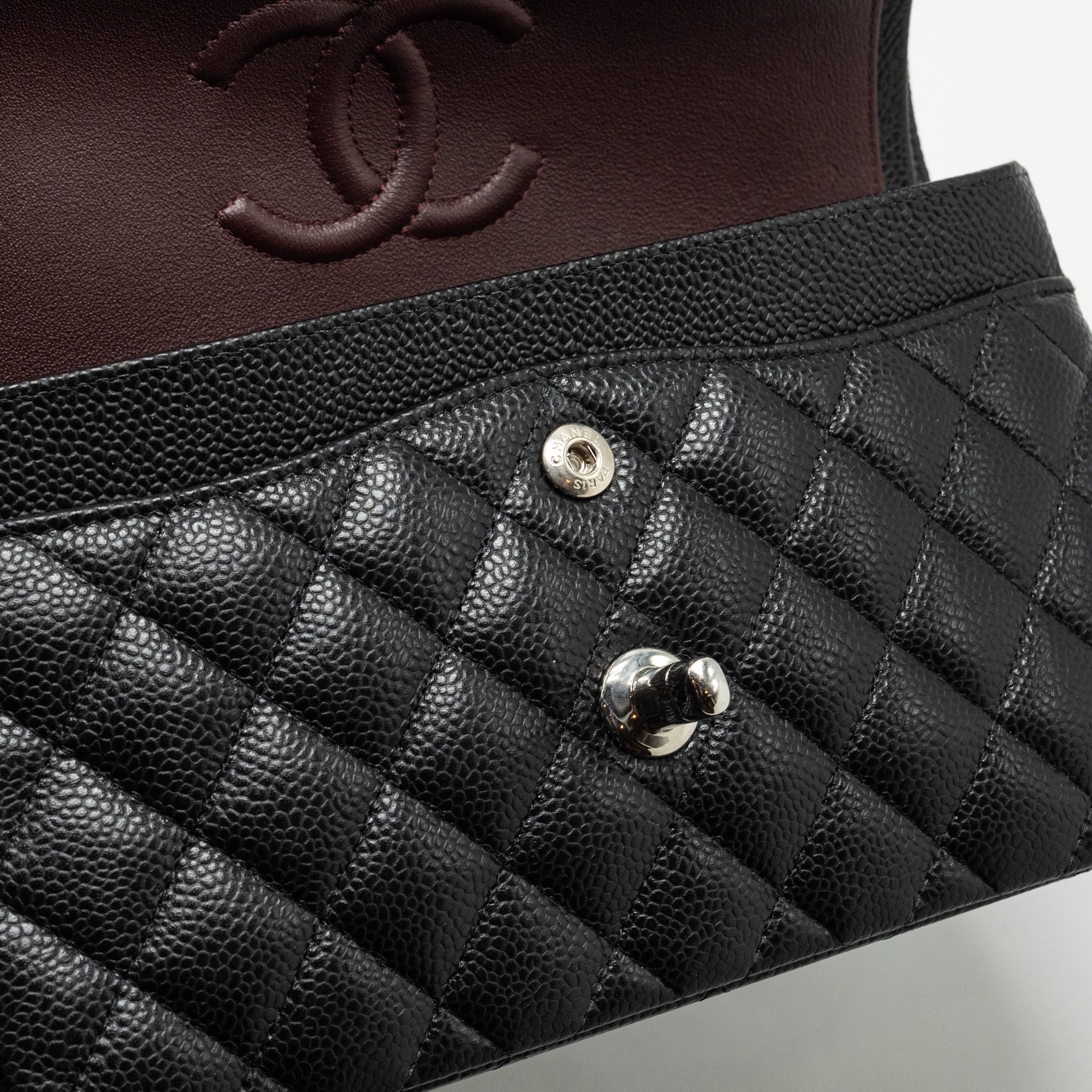 Chanel Small Classic Double Flap Bag Caviar Black  (Microchip)
