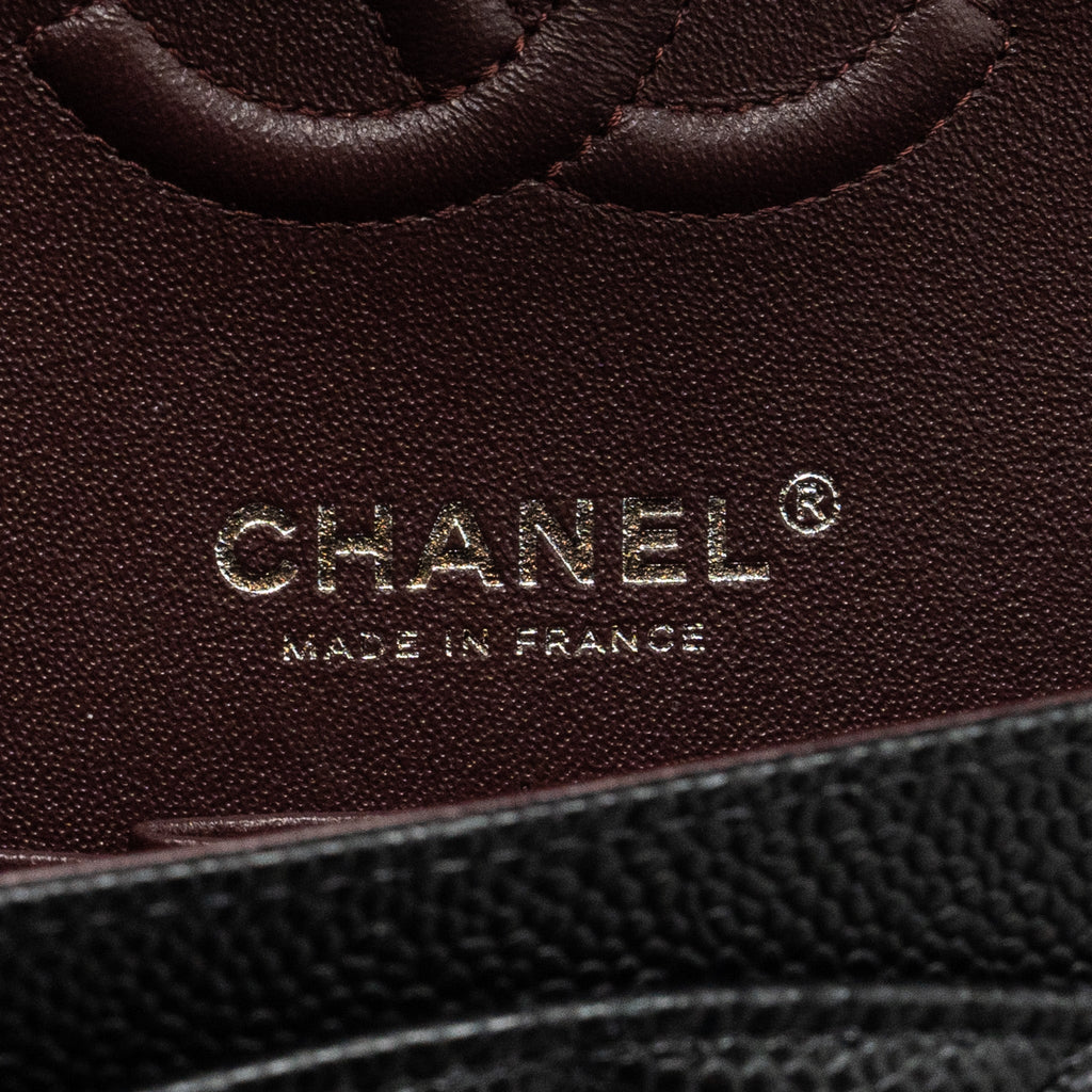 Chanel Small Classic Double Flap Bag Caviar Black  (Microchip)