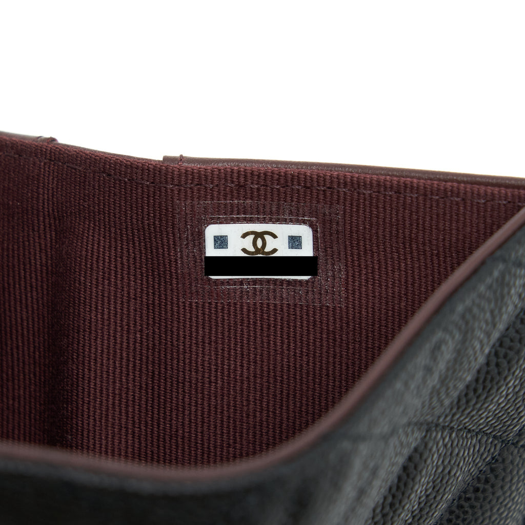 Chanel Small Compact Wallet Caviar Black L