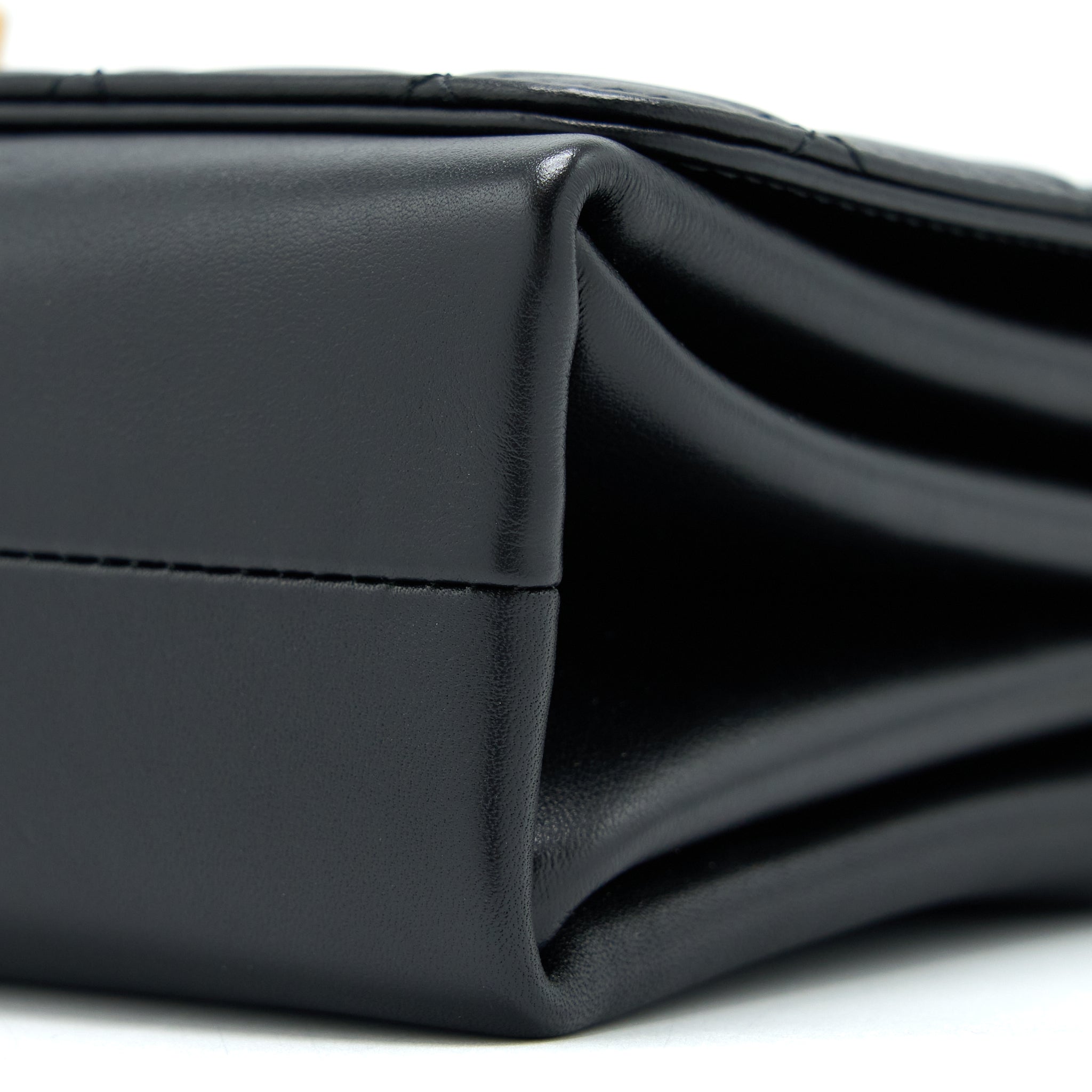 Chanel Seasonal Flap Bag Giant Chain Handle with Pearl Calfskin Black Brush  (Microchip)