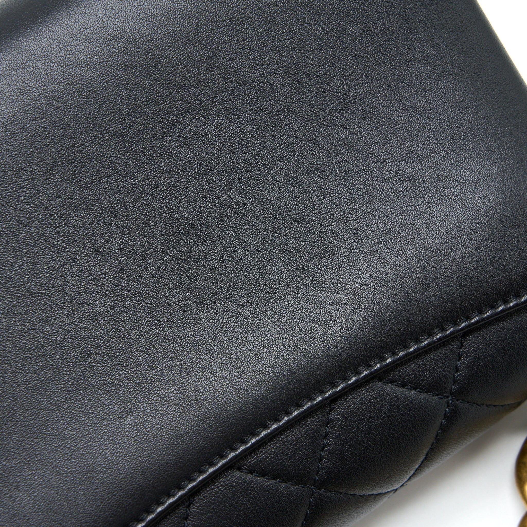 Chanel Seasonal Flap Bag Giant Chain Handle with Pearl Calfskin Black Brush  (Microchip)