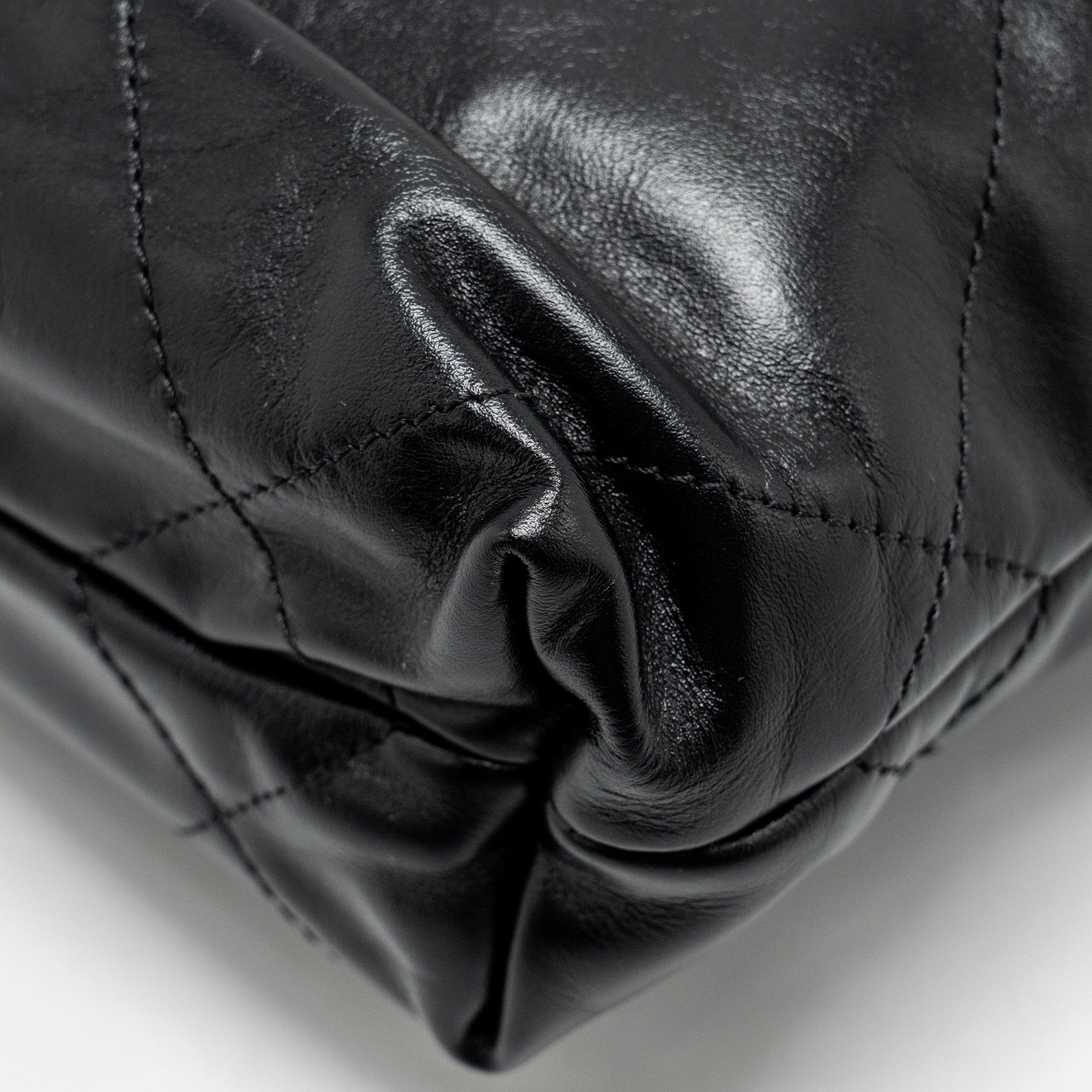 Chanel Mini 22 Bag Calfskin So Black (Microchip)