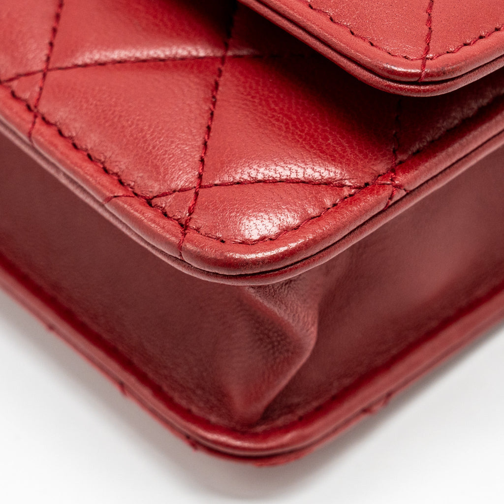 Chanel Trendy CC Wallet On Chain Lambskin Red L