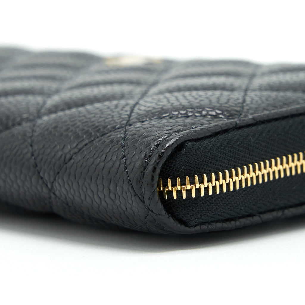 Chanel Zippy Long Wallet Caviar Black