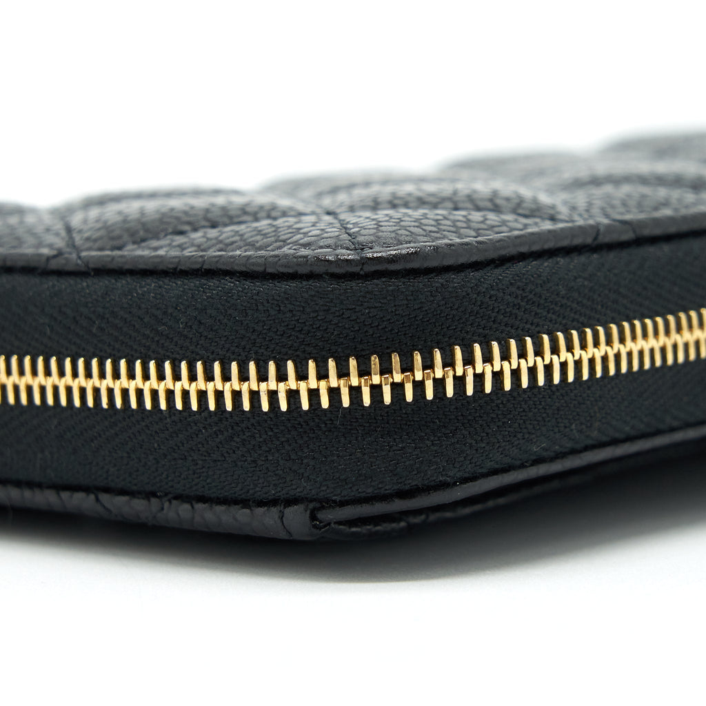 Chanel Zippy Long Wallet Caviar Black