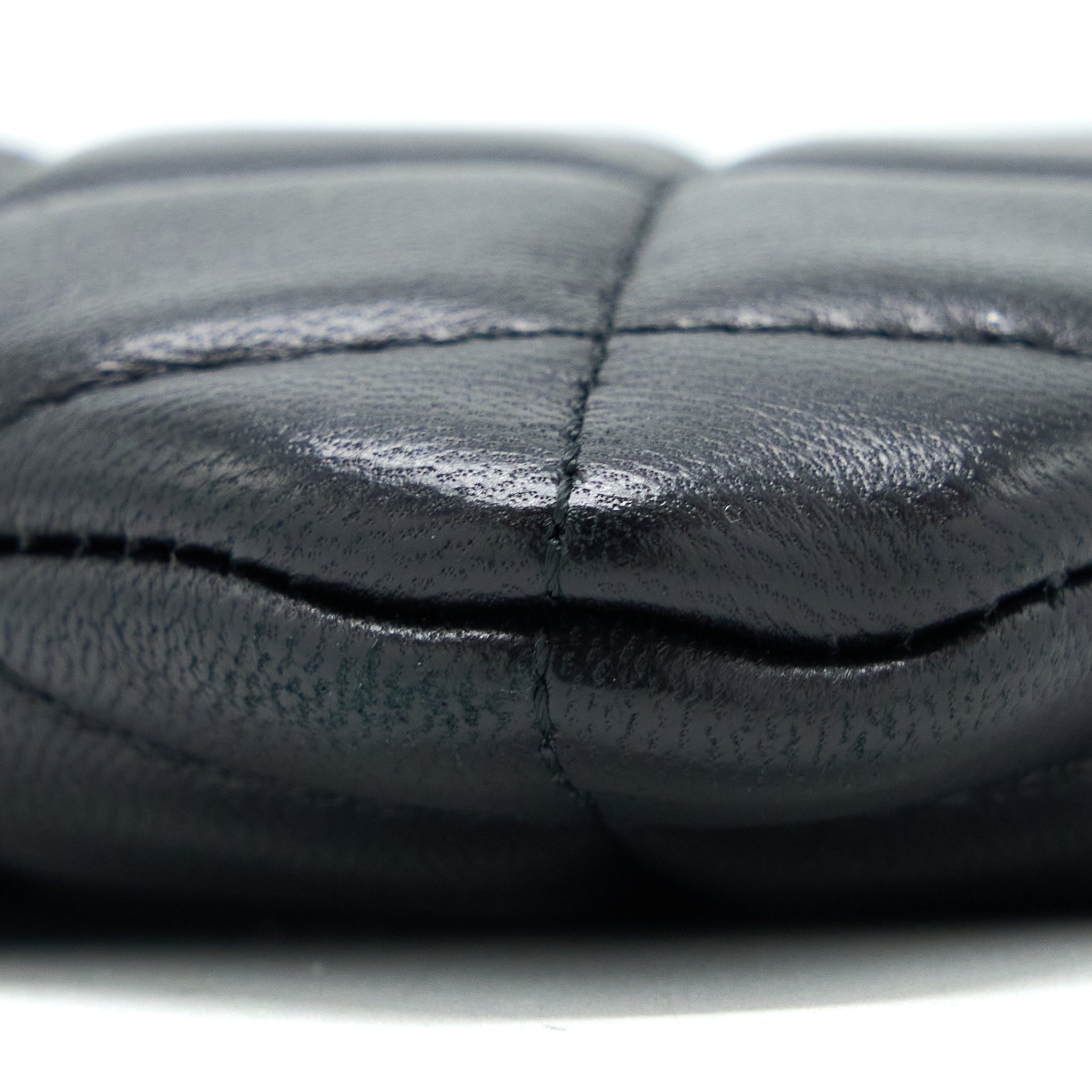 Chanel O Case Pouch Lambskin Black L