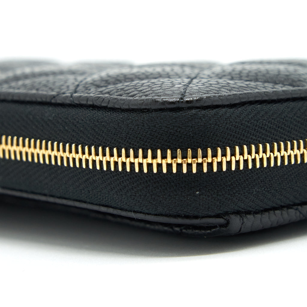 Chanel Zippy Long Wallet Caviar Black