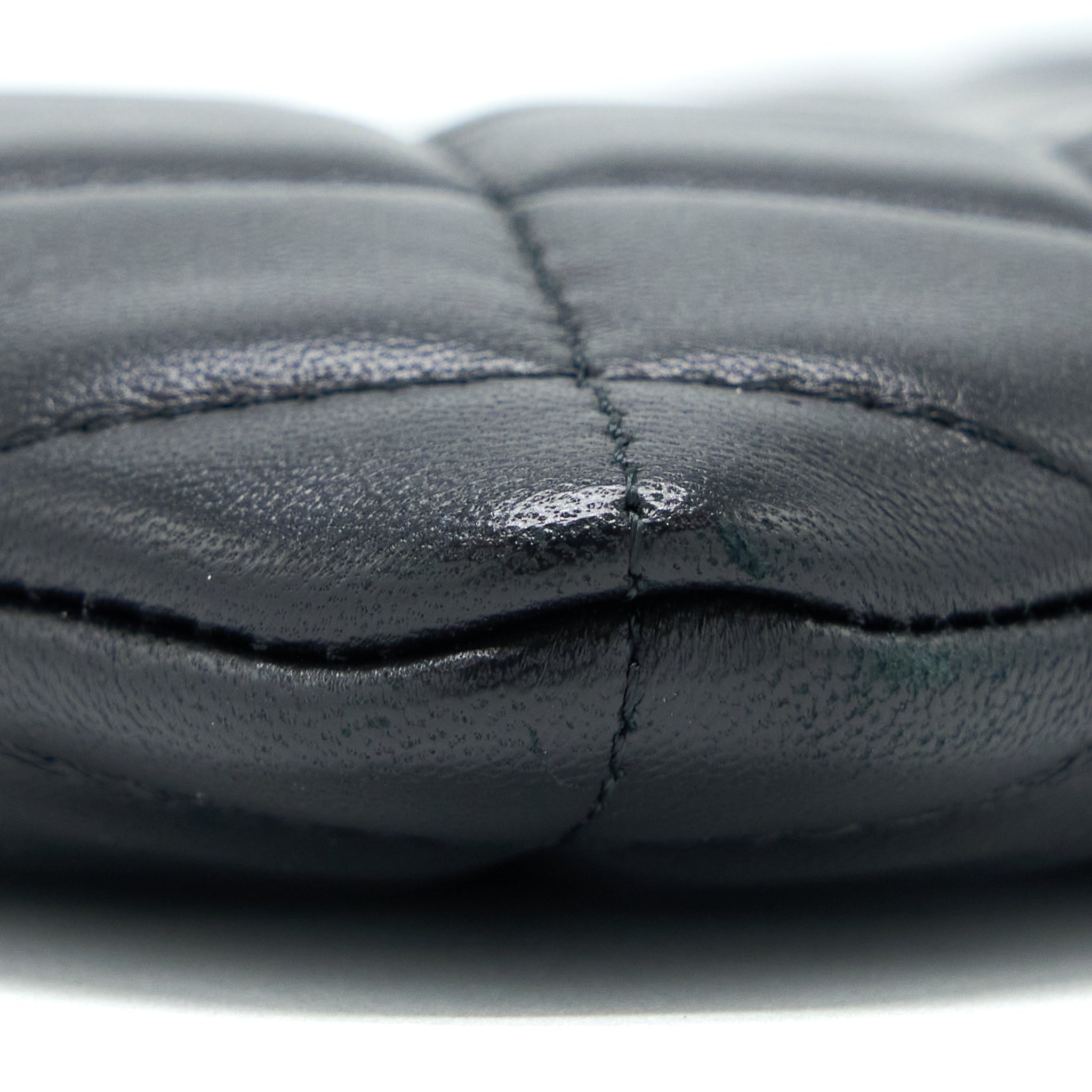Chanel O Case Pouch Lambskin Black L