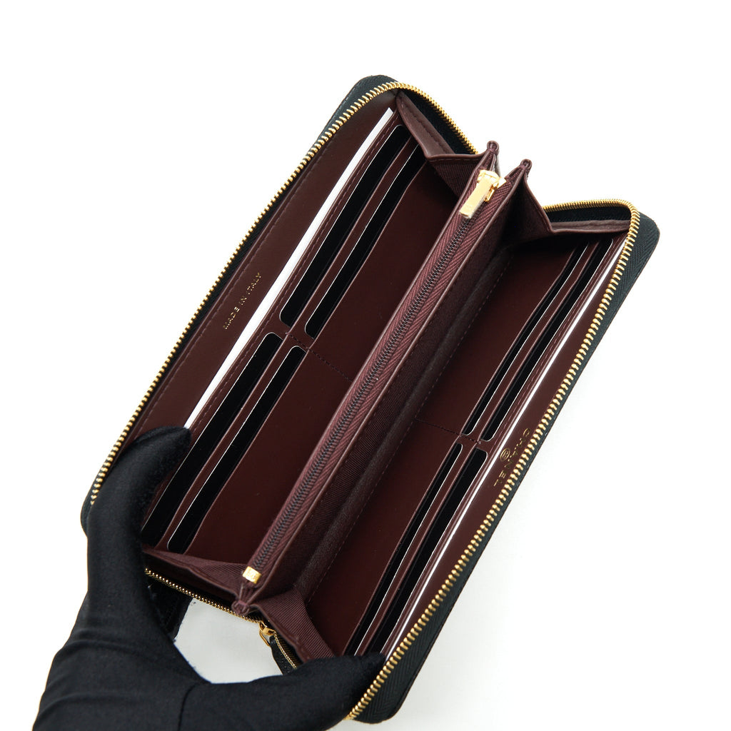 Chanel Zippy Long Wallet Caviar Black
