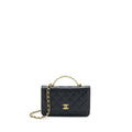 Chanel Letter Top Handle Wallet On Chain Caviar Black