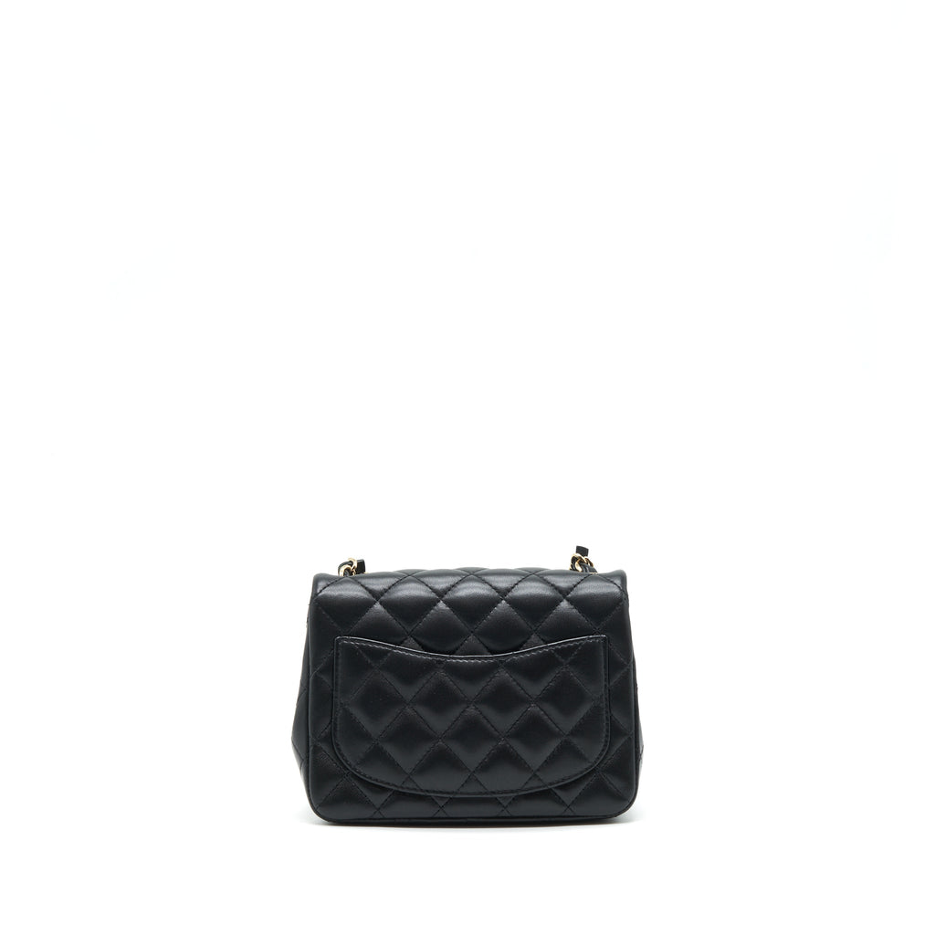 Chanel Mini Square Flap Bag Lambskin Black L