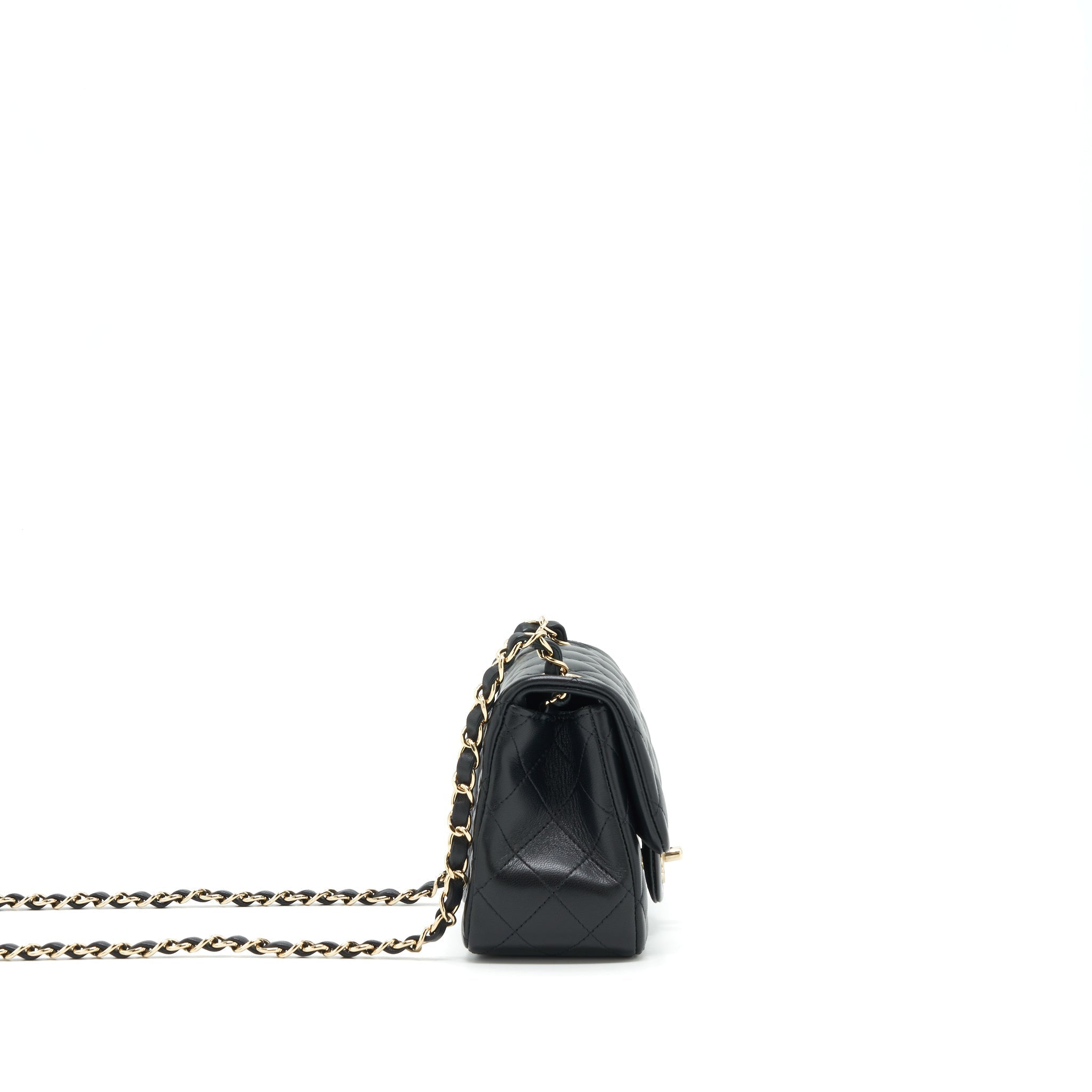 Chanel Mini Square Flap Bag Lambskin Black L