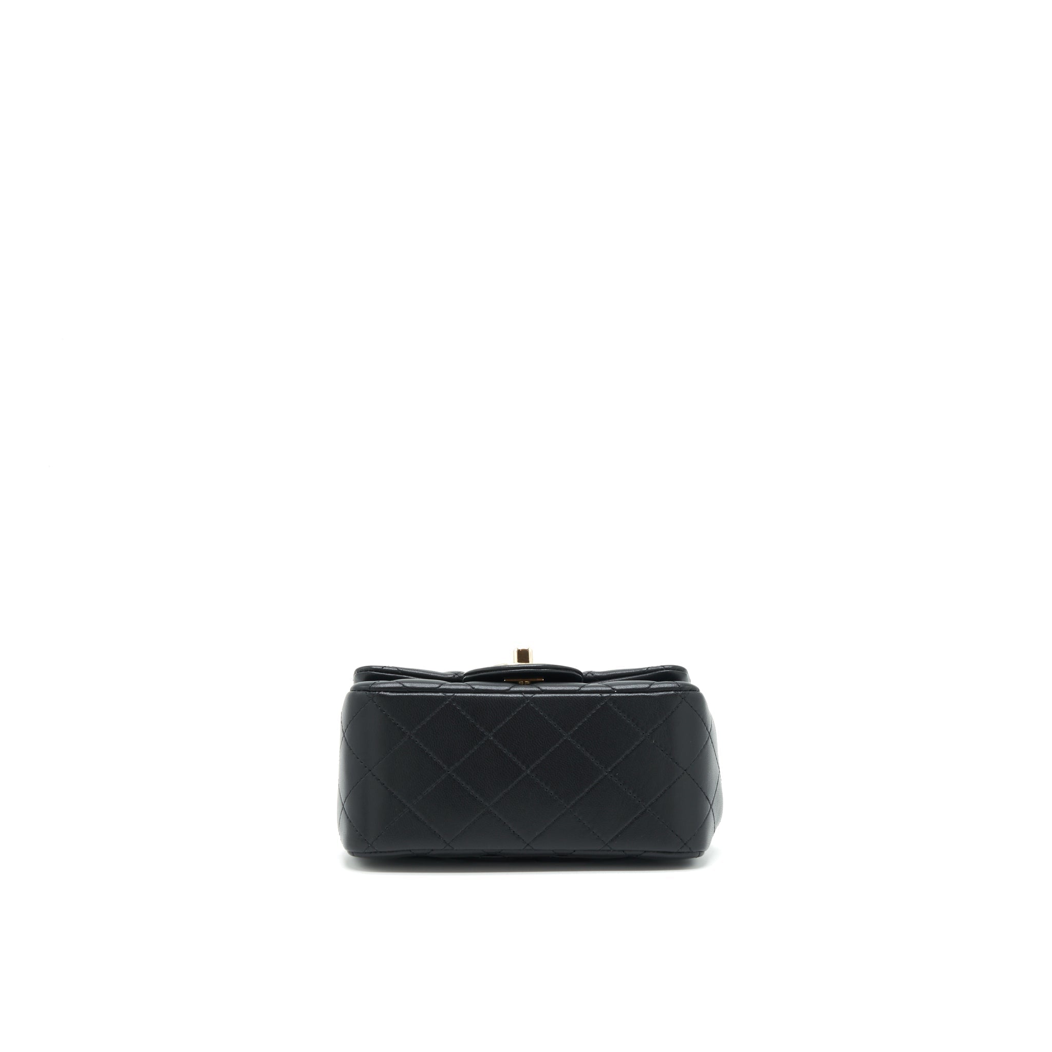 Chanel Mini Square Flap Bag Lambskin Black L