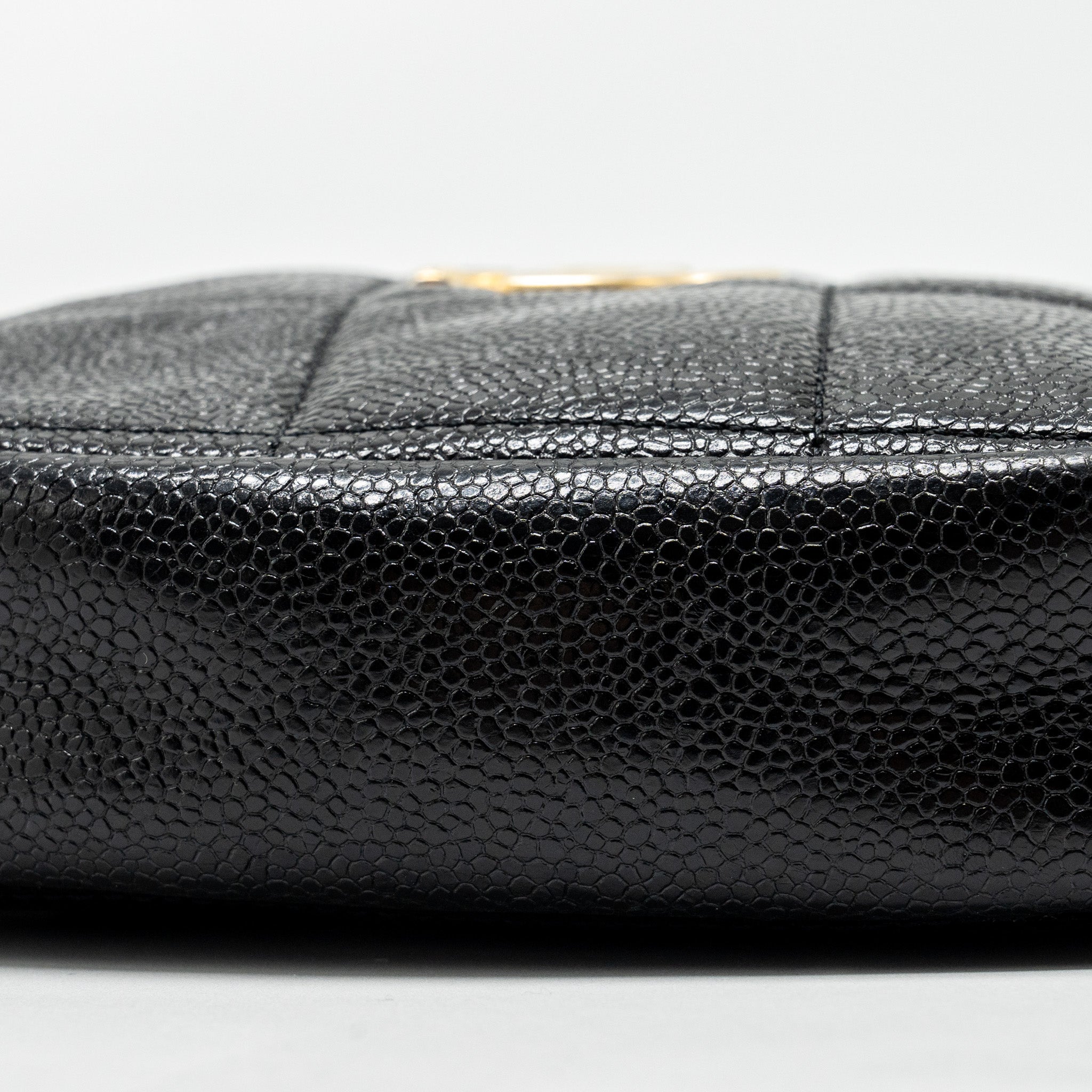 Chanel Quilted shape chain bag caviar black