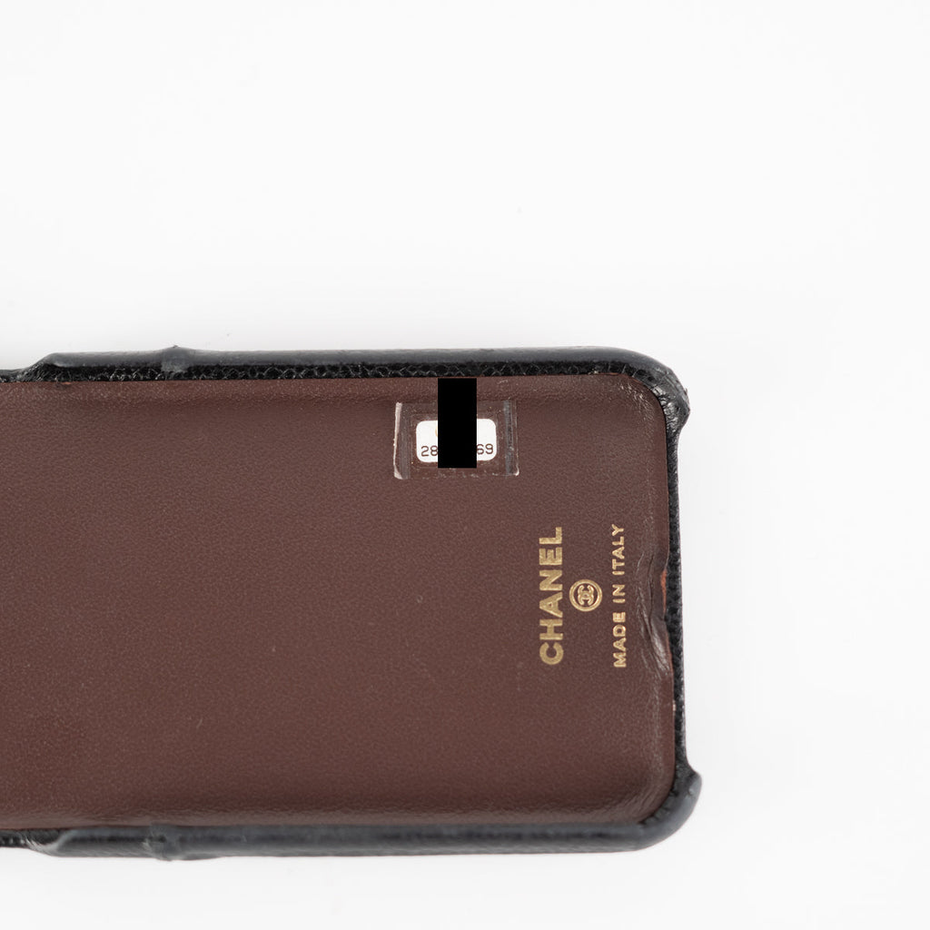 Chanel Quilted Caviar iPhone XS Max Case Black