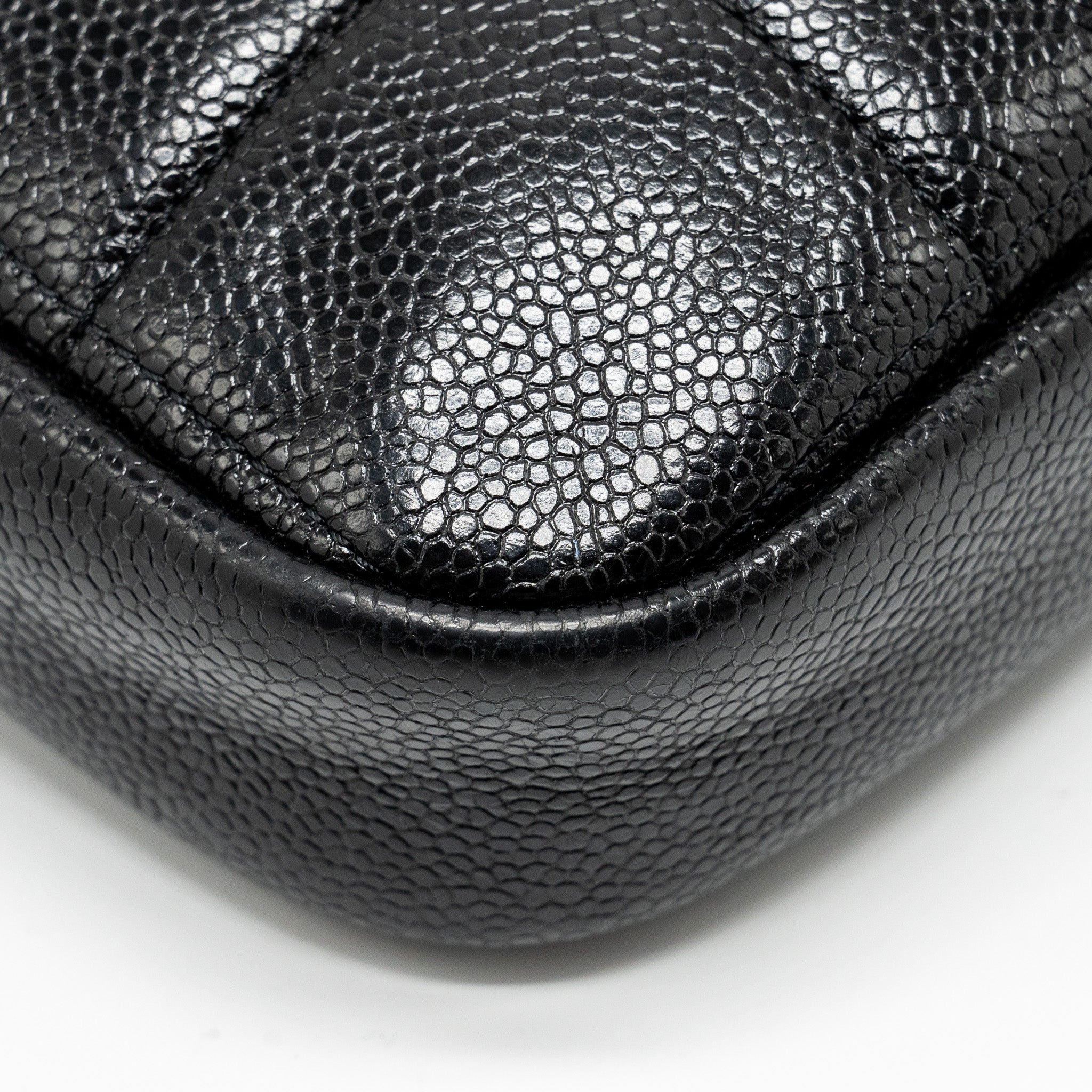 Chanel Quilted shape chain bag caviar black