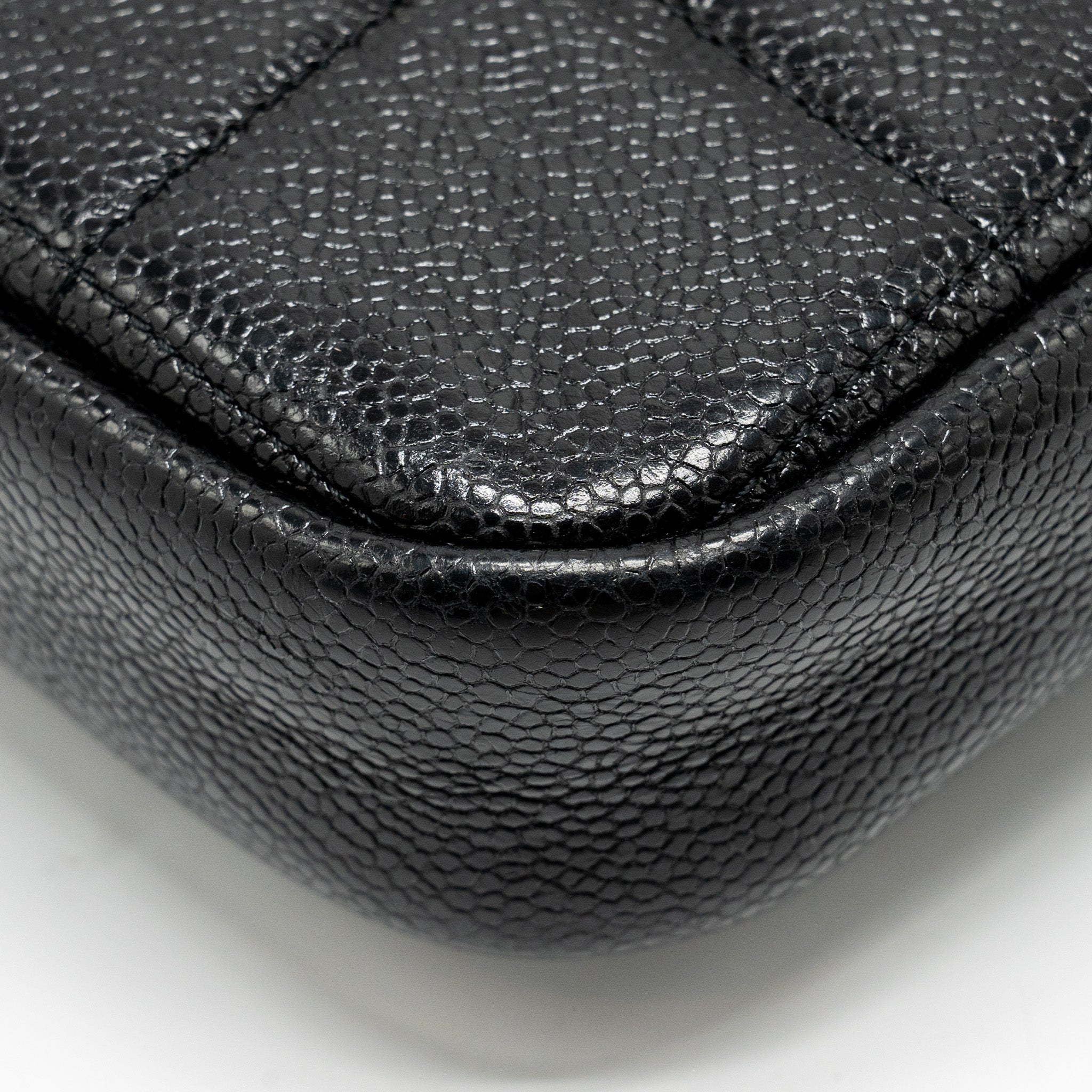 Chanel Quilted shape chain bag caviar black