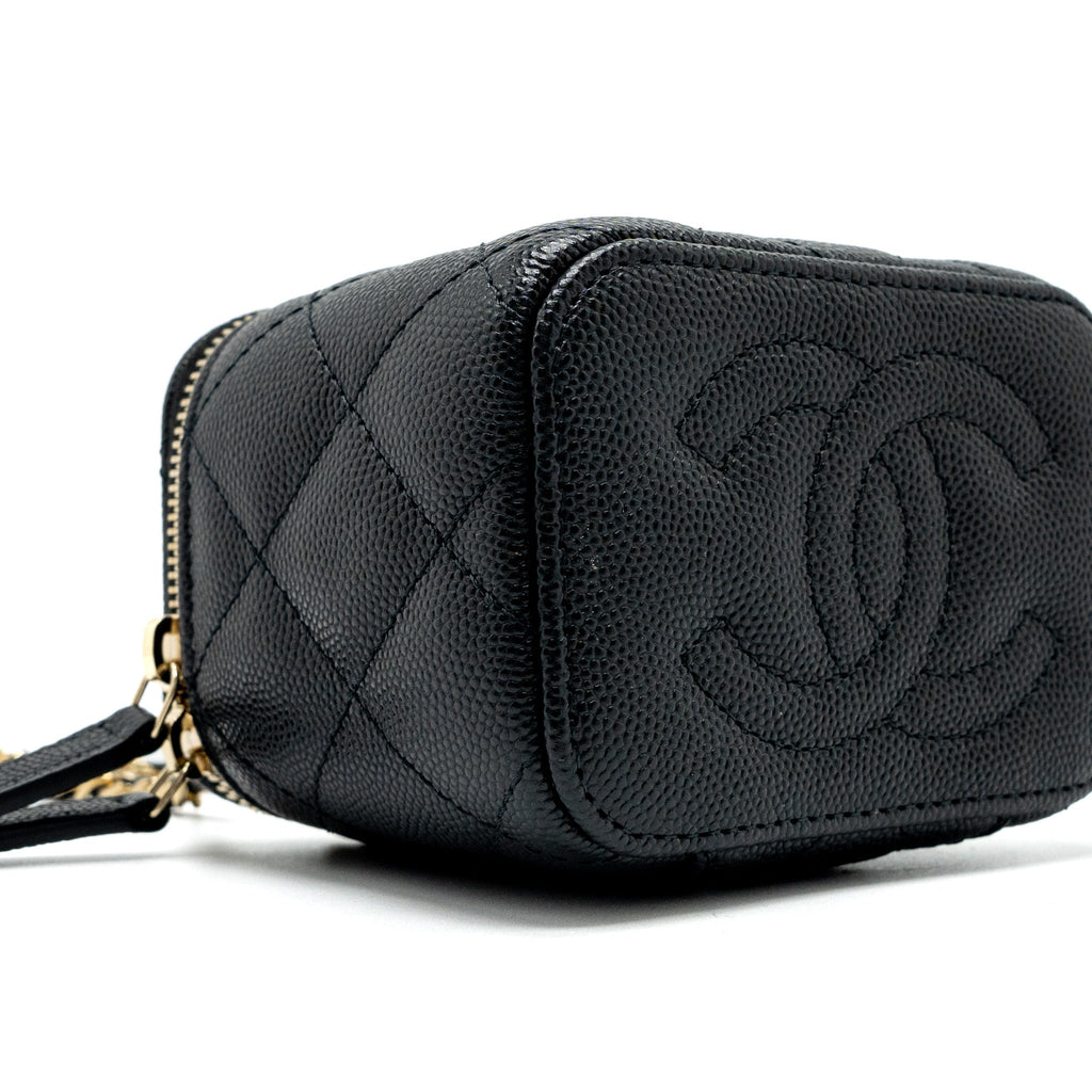 Chanel Mini Vanity with Chain Caviar Black L (Microchip)