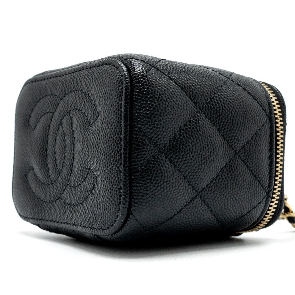 Chanel Mini Vanity with Chain Caviar Black L (Microchip)
