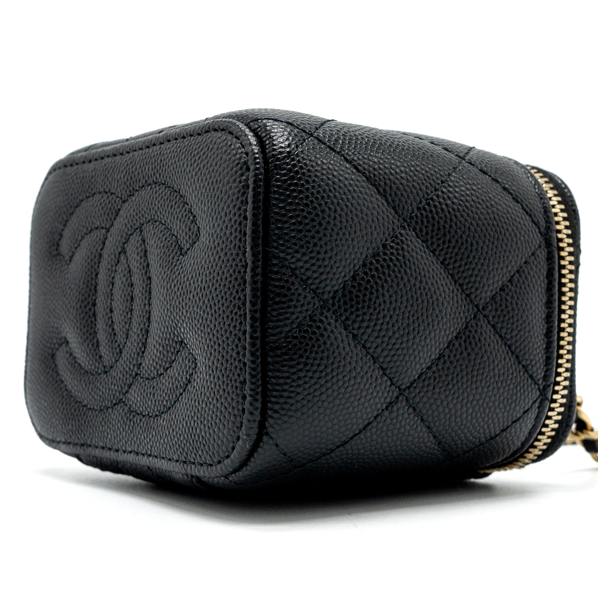 Chanel Mini Vanity with Chain Caviar Black L (Microchip)