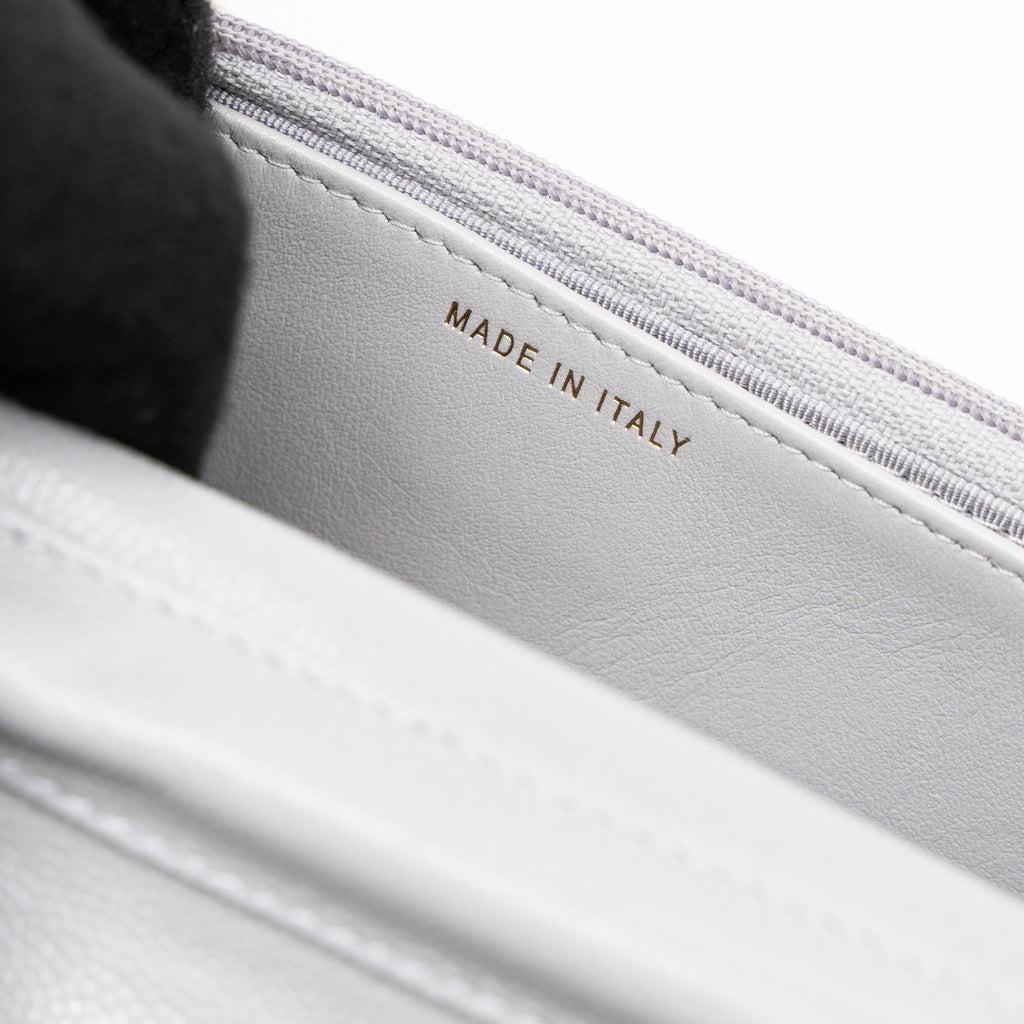 Chanel Classic Wallet on Chain Caviar Light Grey L (Microchip)