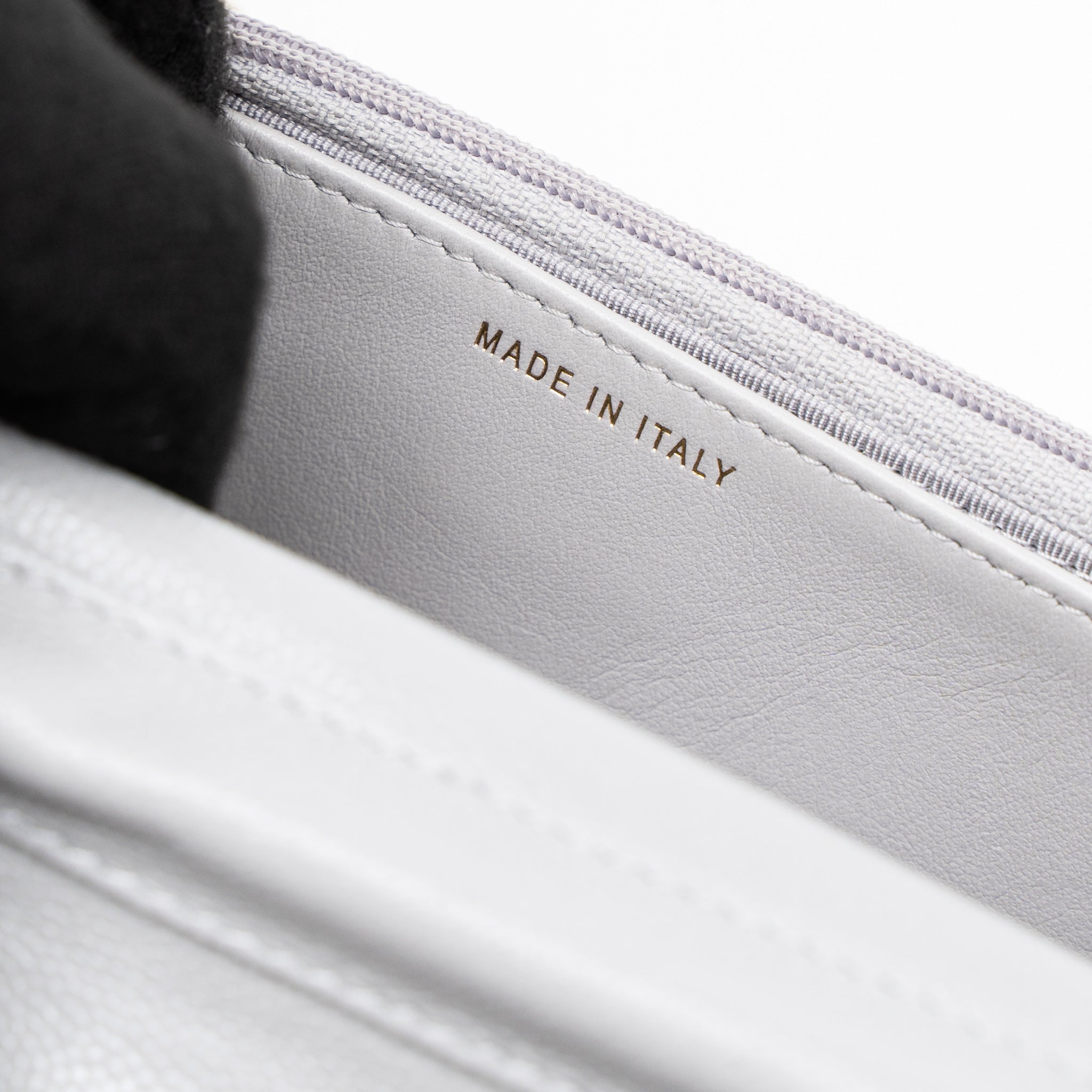 Chanel Classic Wallet on Chain Caviar Light Grey L (Microchip)