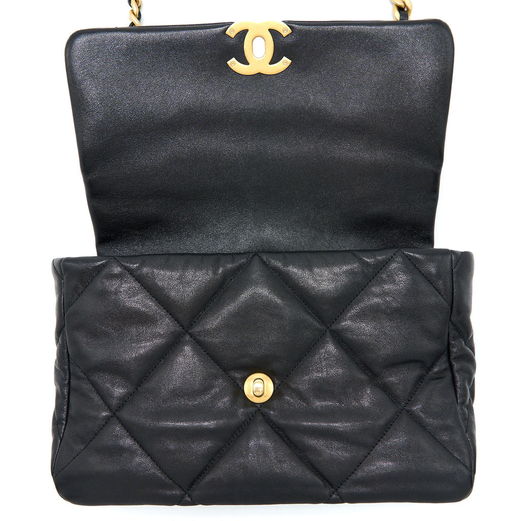 Chanel Medium 19 Bag Goatskin Black Multicolour Hardware