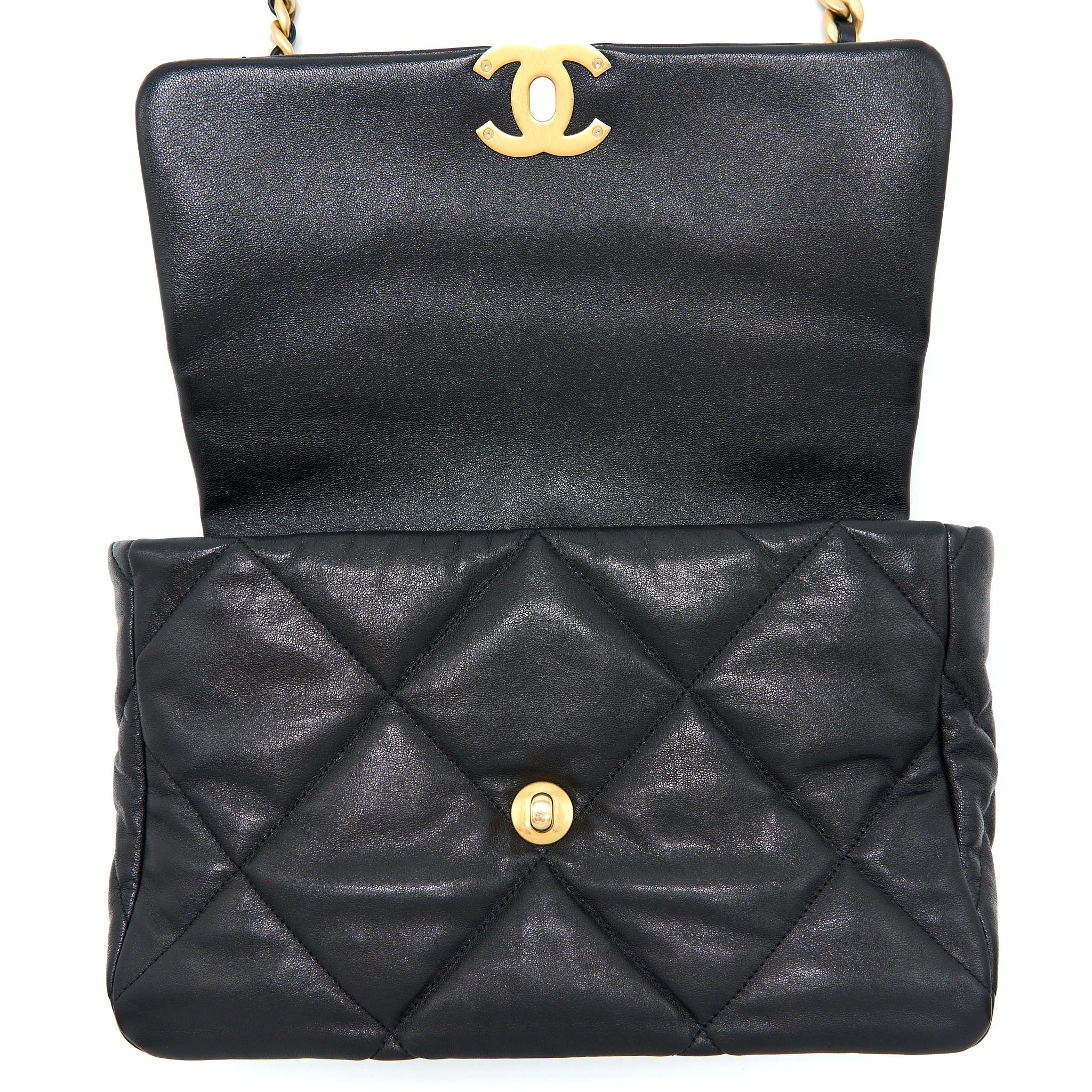 Chanel Medium 19 Bag Goatskin Black Multicolour Hardware