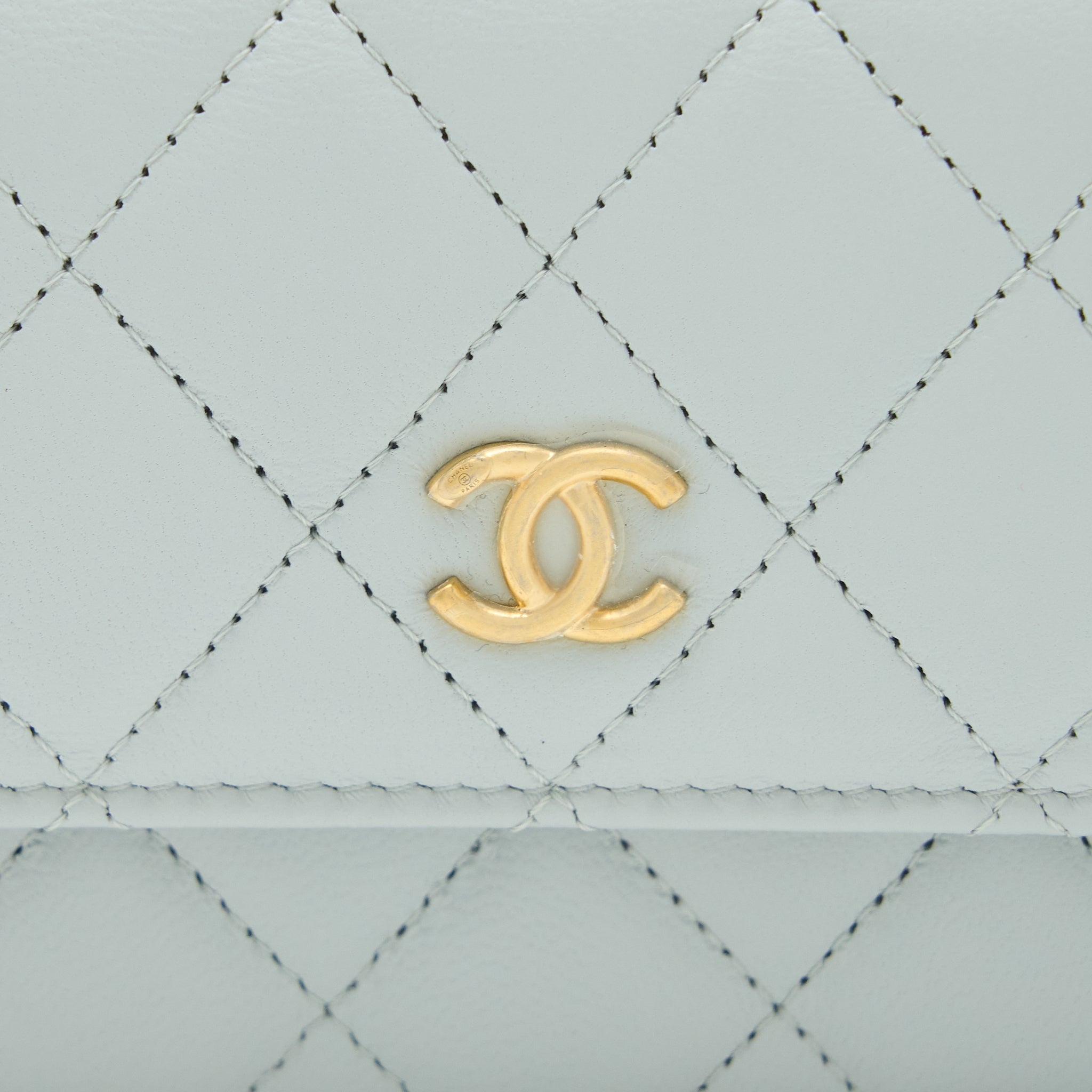Chanel 23C Pearl Crush Mini Flap Bag Lambskin Light Grey Brushed  (Microchip)