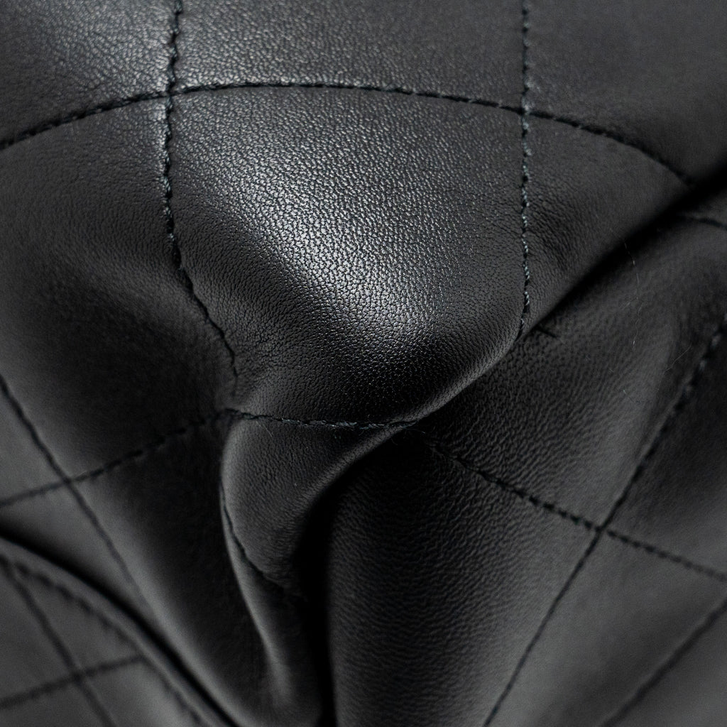 Chanel Hampton Tote Bag Lambskin Black