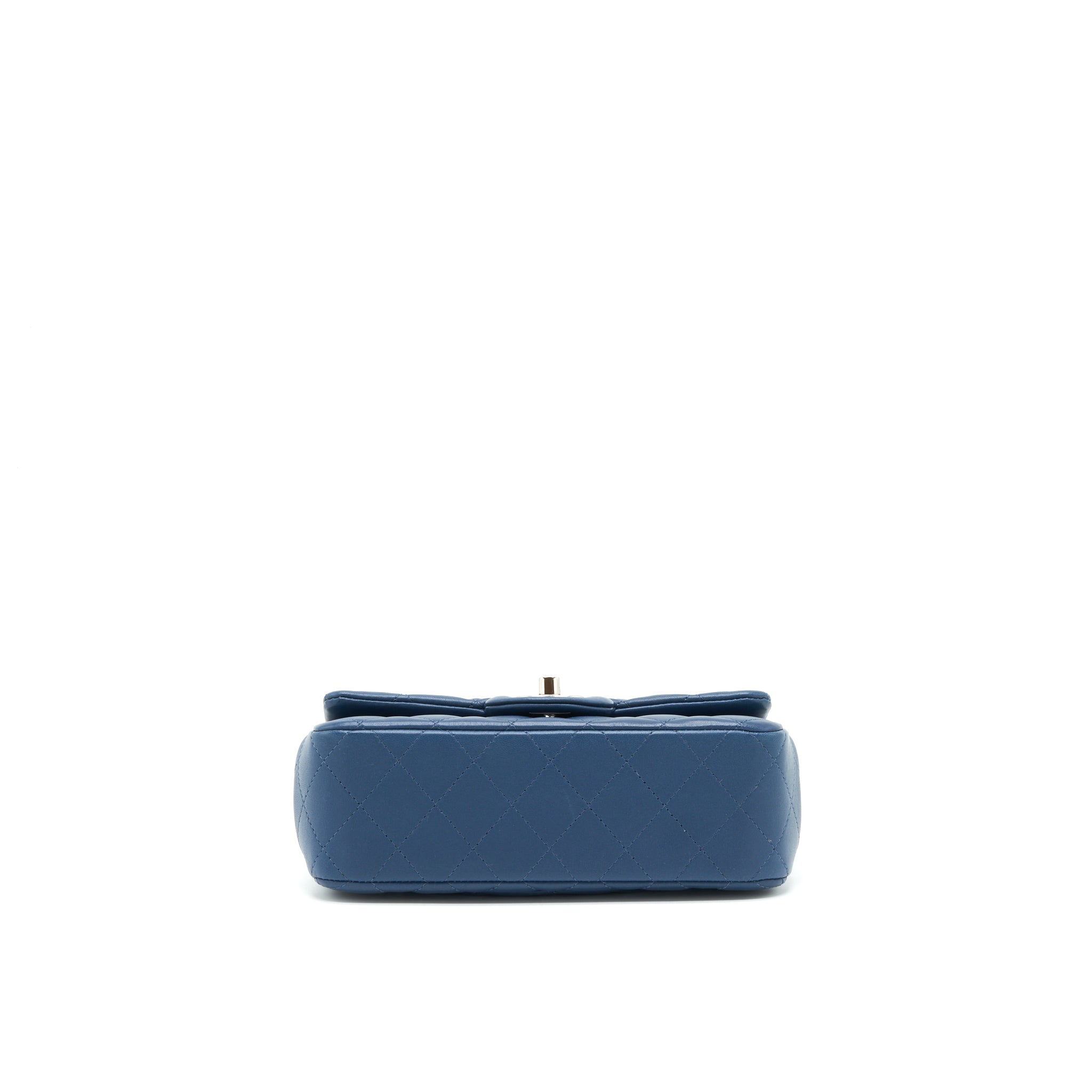 Chanel Mini Rectangular Flap Bag Lambskin Navy Blue