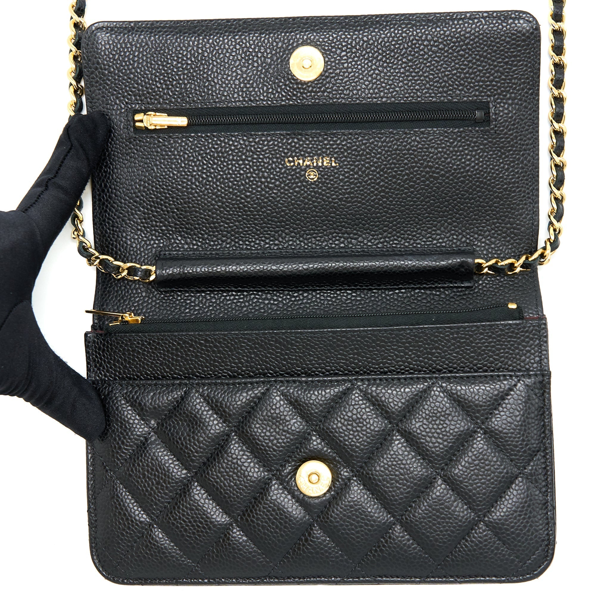 Chanel Classic Wallet On Chain Caviar Black