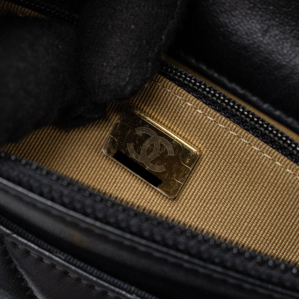 Chanel Pearl Crush Wallet On Chain Lambskin Black Brushed  (Microchip)