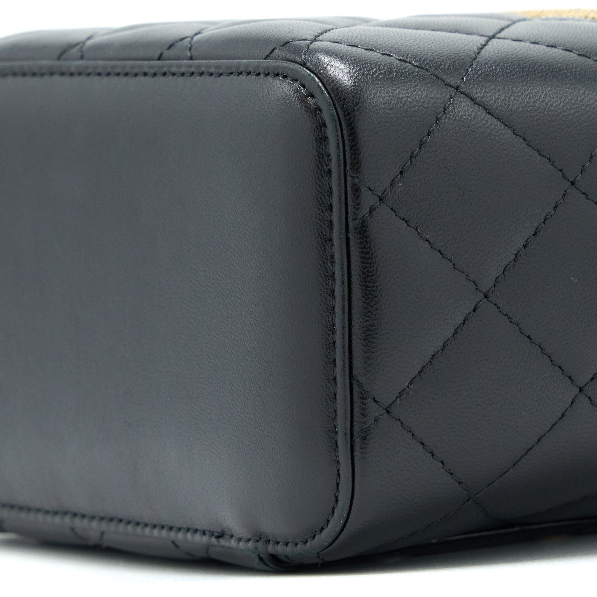 Chanel Long Vanity With Chain Lambskin Black L