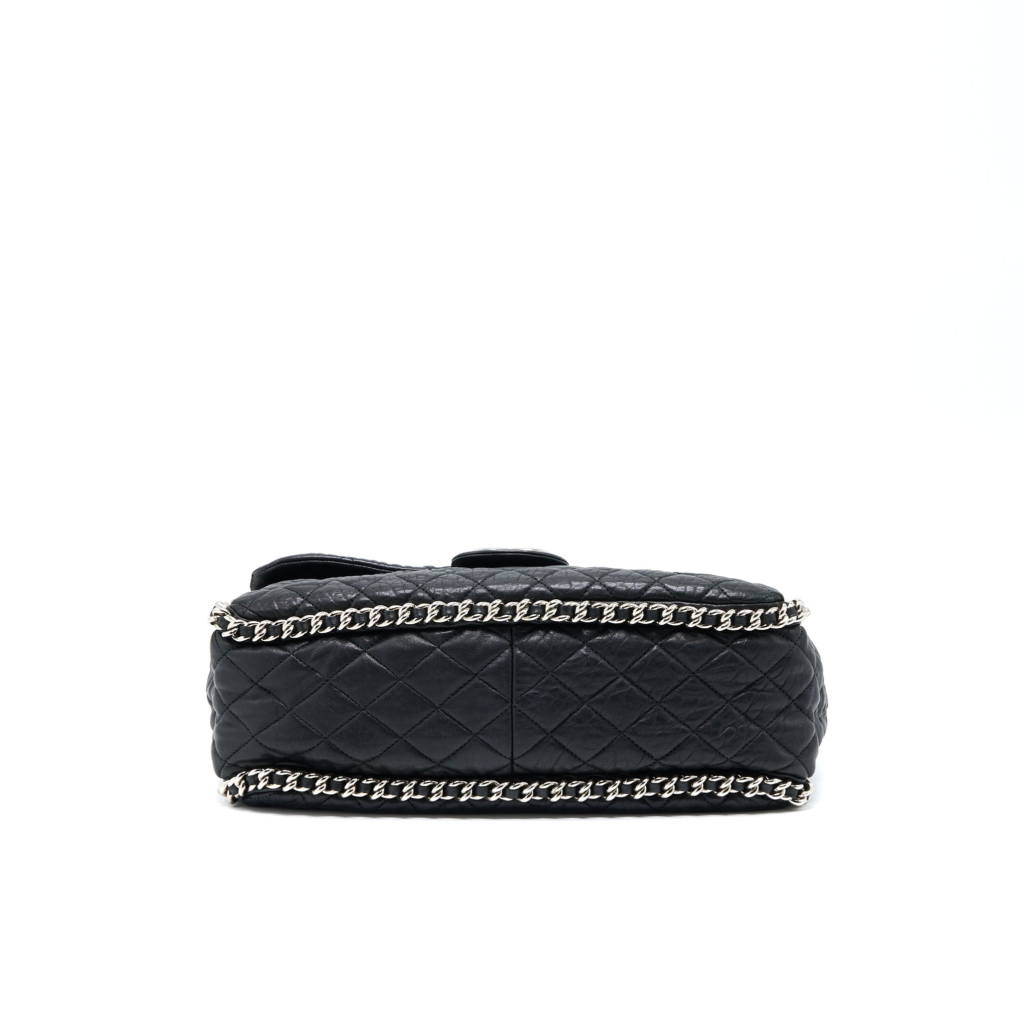 Chanel Quilted Chain Around MAXI Flap Bag Lambskin Black