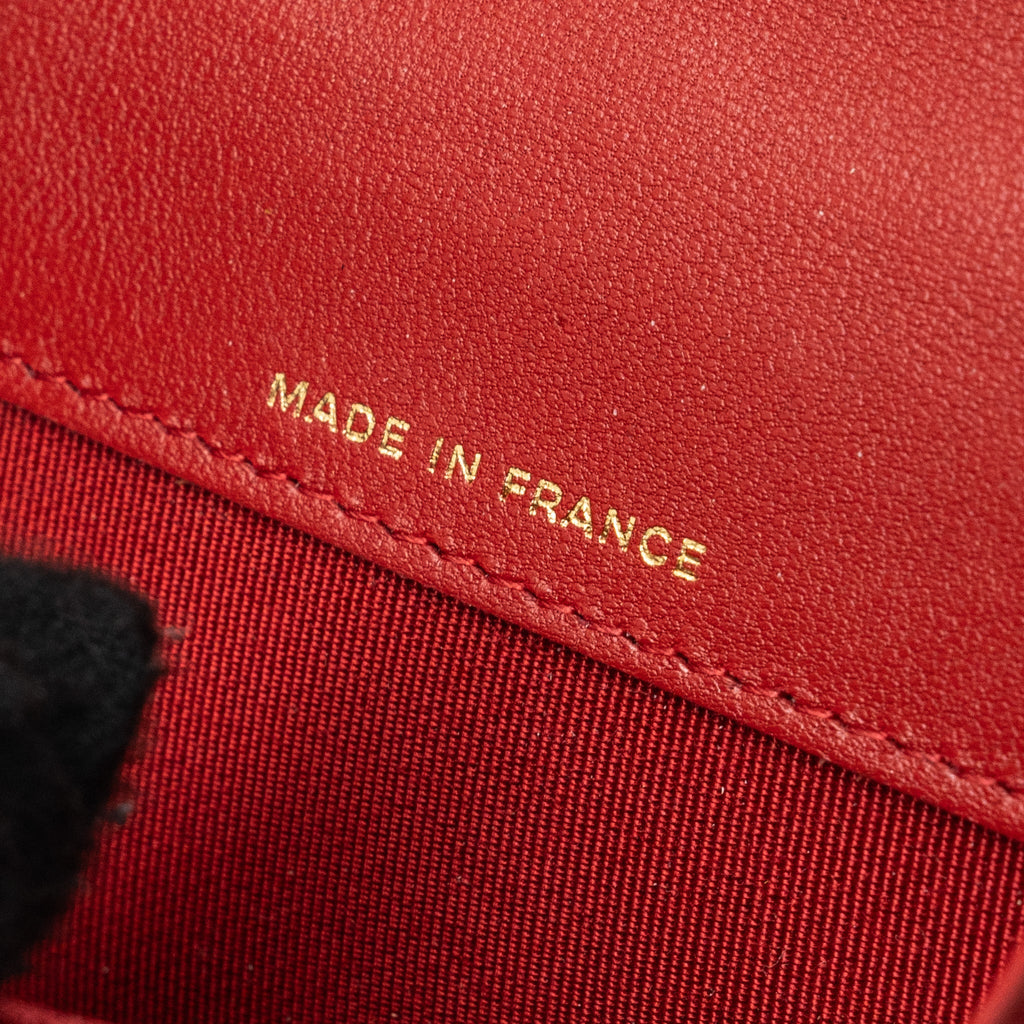 Chanel Flap Card Holder Lambskin Red