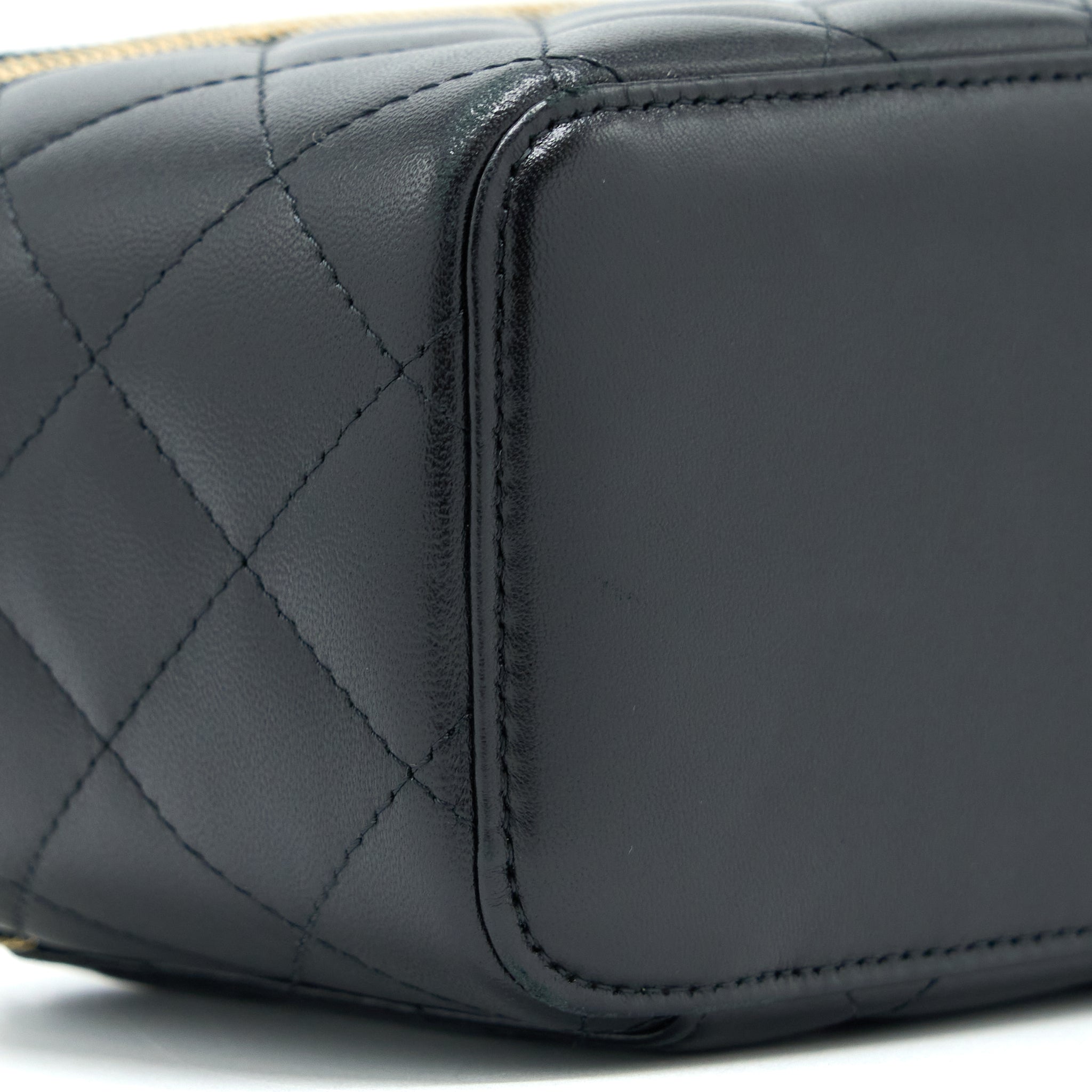 Chanel Long Vanity With Chain Lambskin Black L